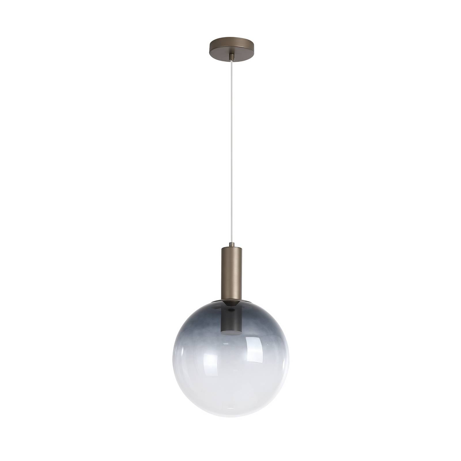 Pendellampe Ombre, Kugel, rauchgrau/weiß, Ø 30 cm, Glas