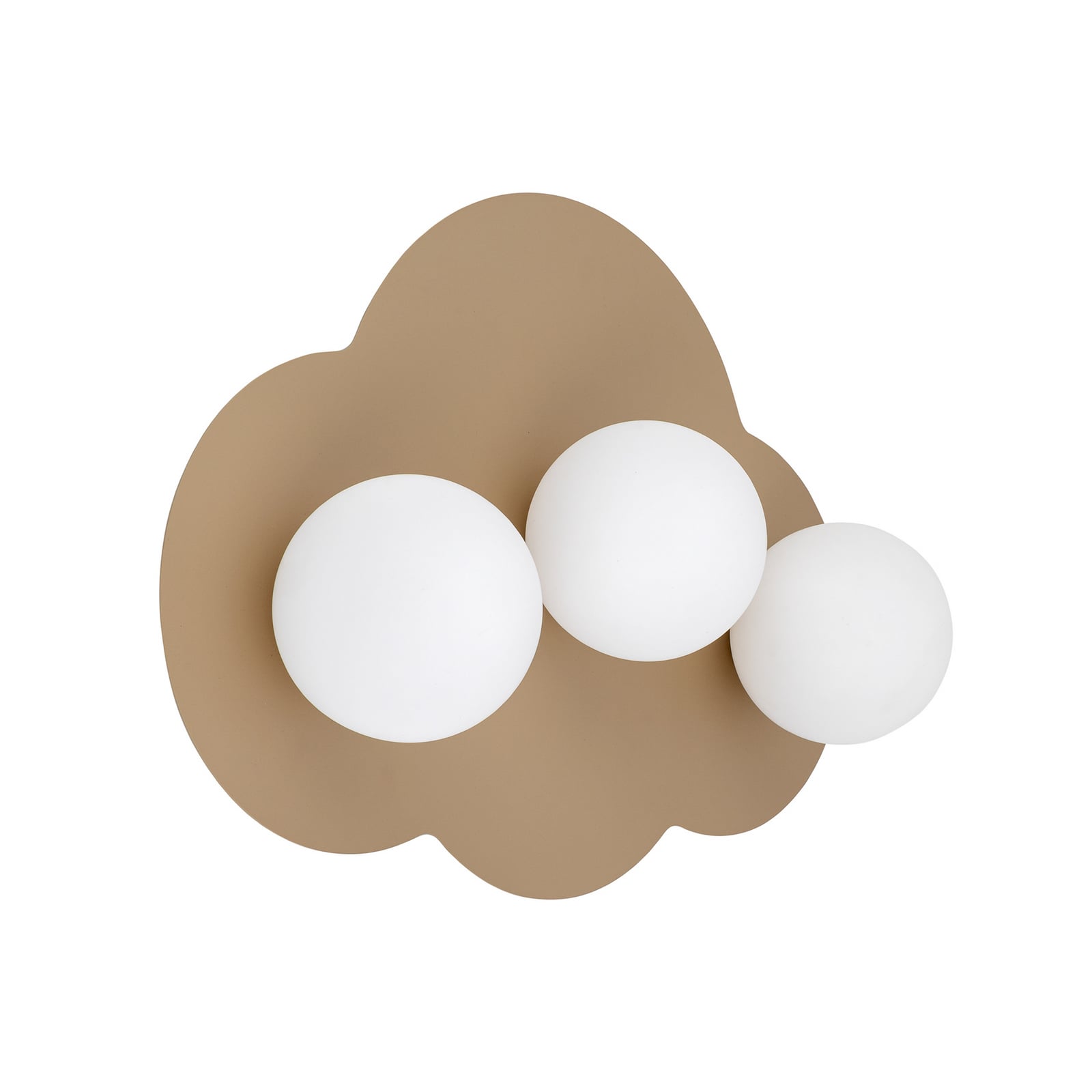 Cloud ceiling light, beige, 3-bulb, glass, length 51 cm, G9