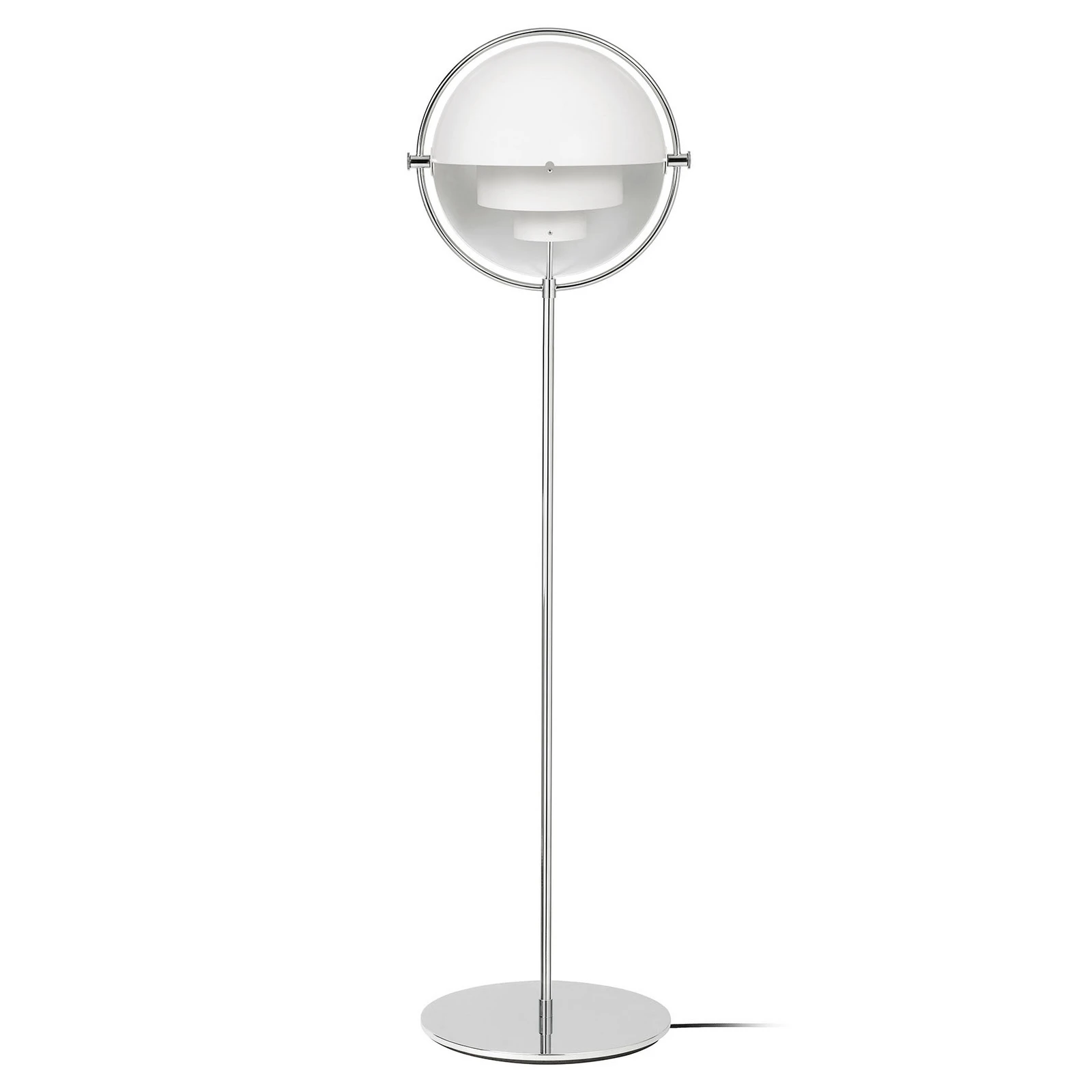 GUBI Multi-Lite állólámpa, magasság 148 cm, króm/fehér
