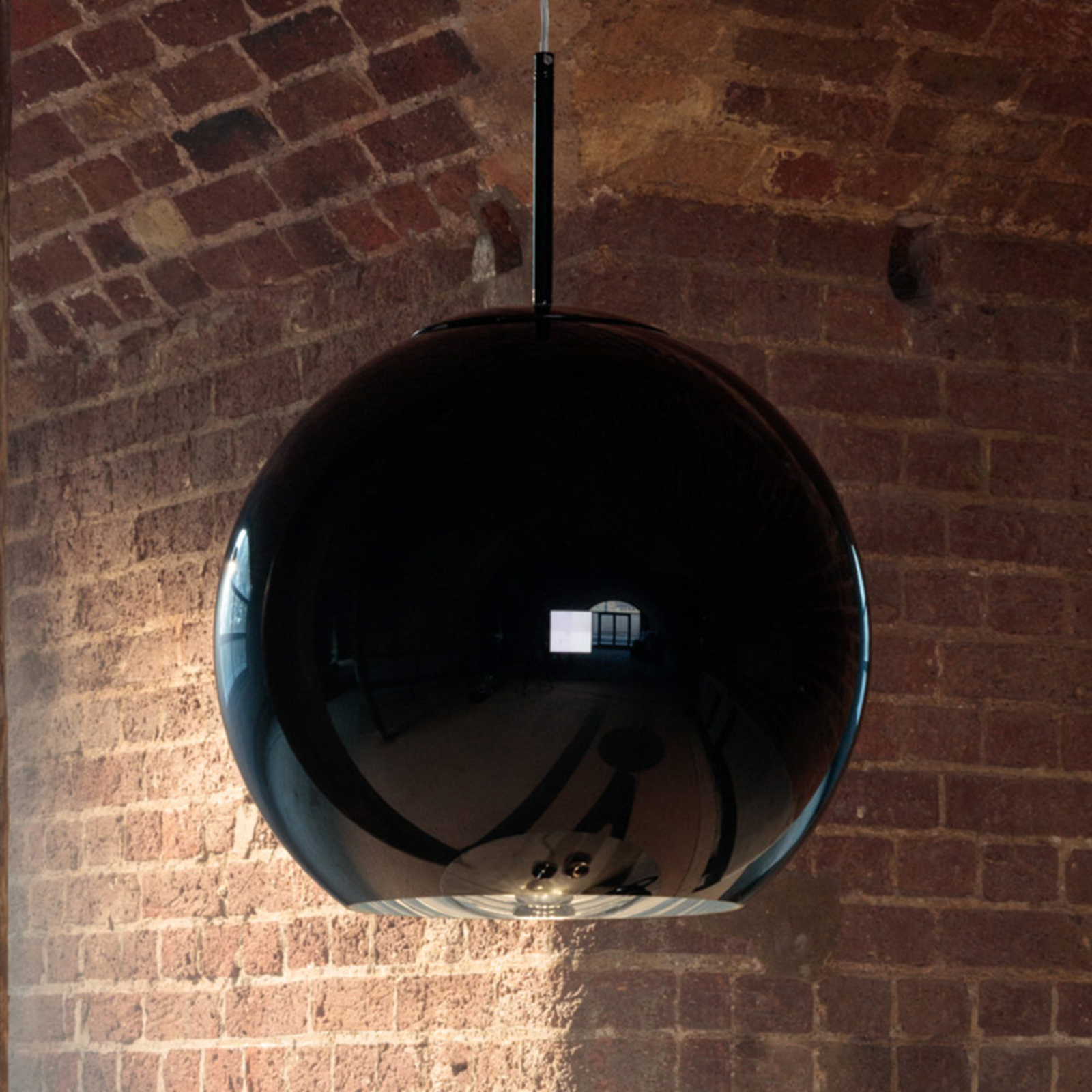 Tom Dixon Copper Round 45 - hanging light, black, for Living / Dining Room, polycarbonate, E14, 25 W, energy efficiency: A++, H: 40 cm