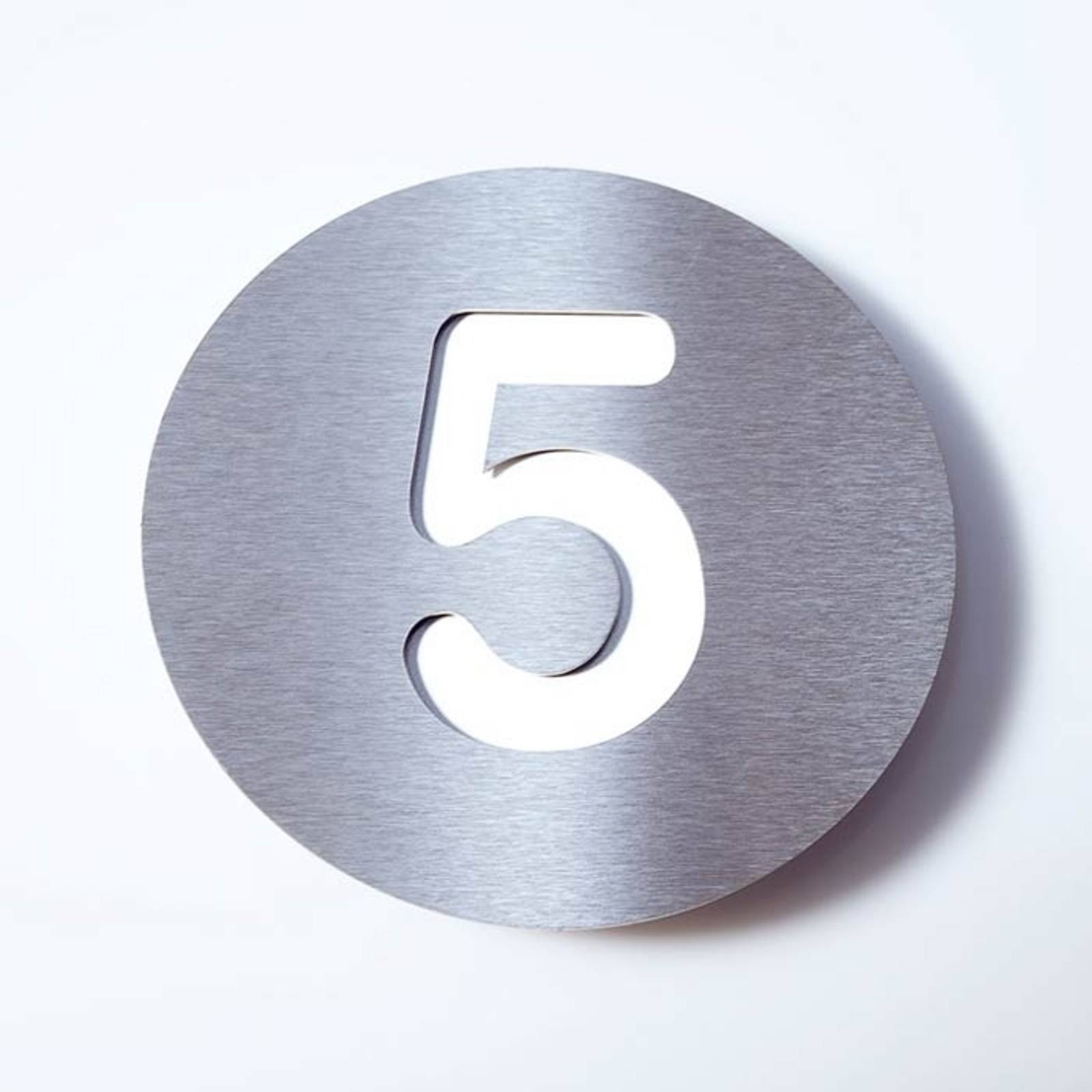 Stainless steel house number Round - 5
