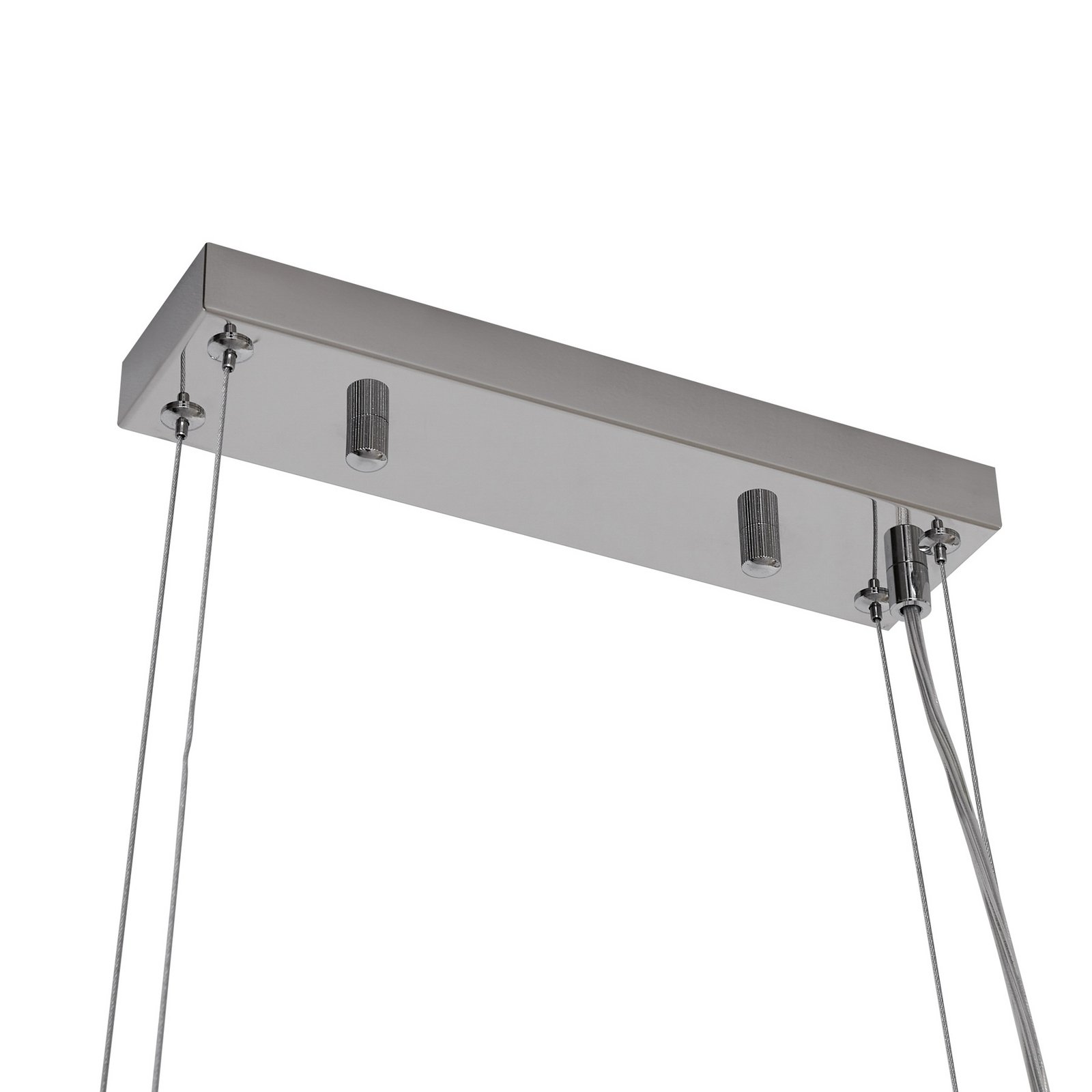 Lampada a sospensione Bellora, 101 cm, acciaio inossidabile, cristallo - Lucande