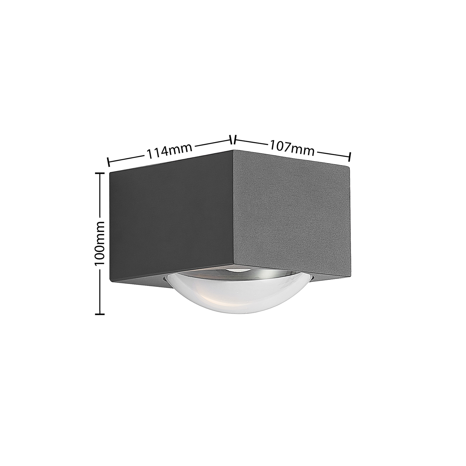 Lucande Almos LED-utomhusvägglampa kantig 1 lampor