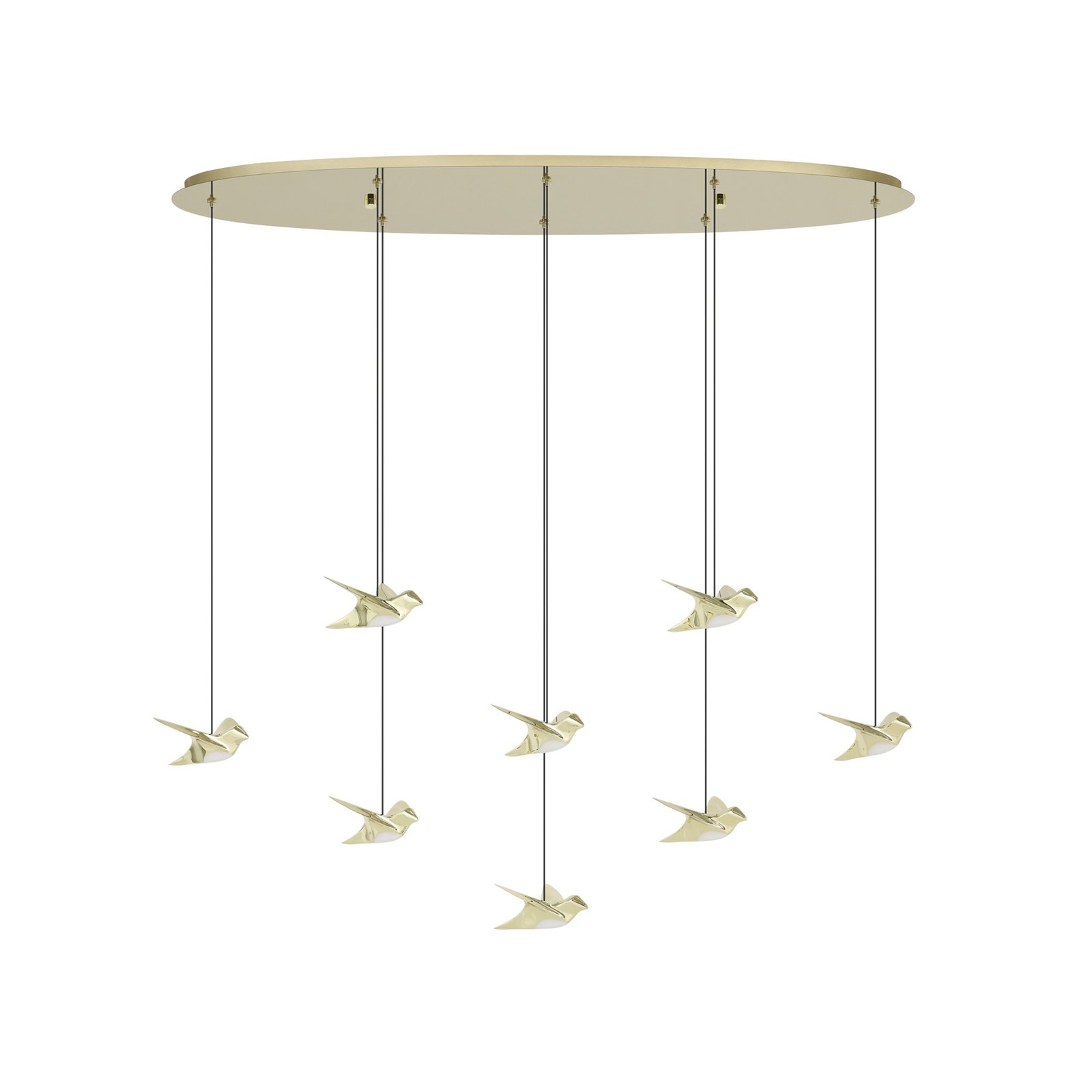 EGLO Stars Of Light LED hanging light Paratebueno brass 8-bulb