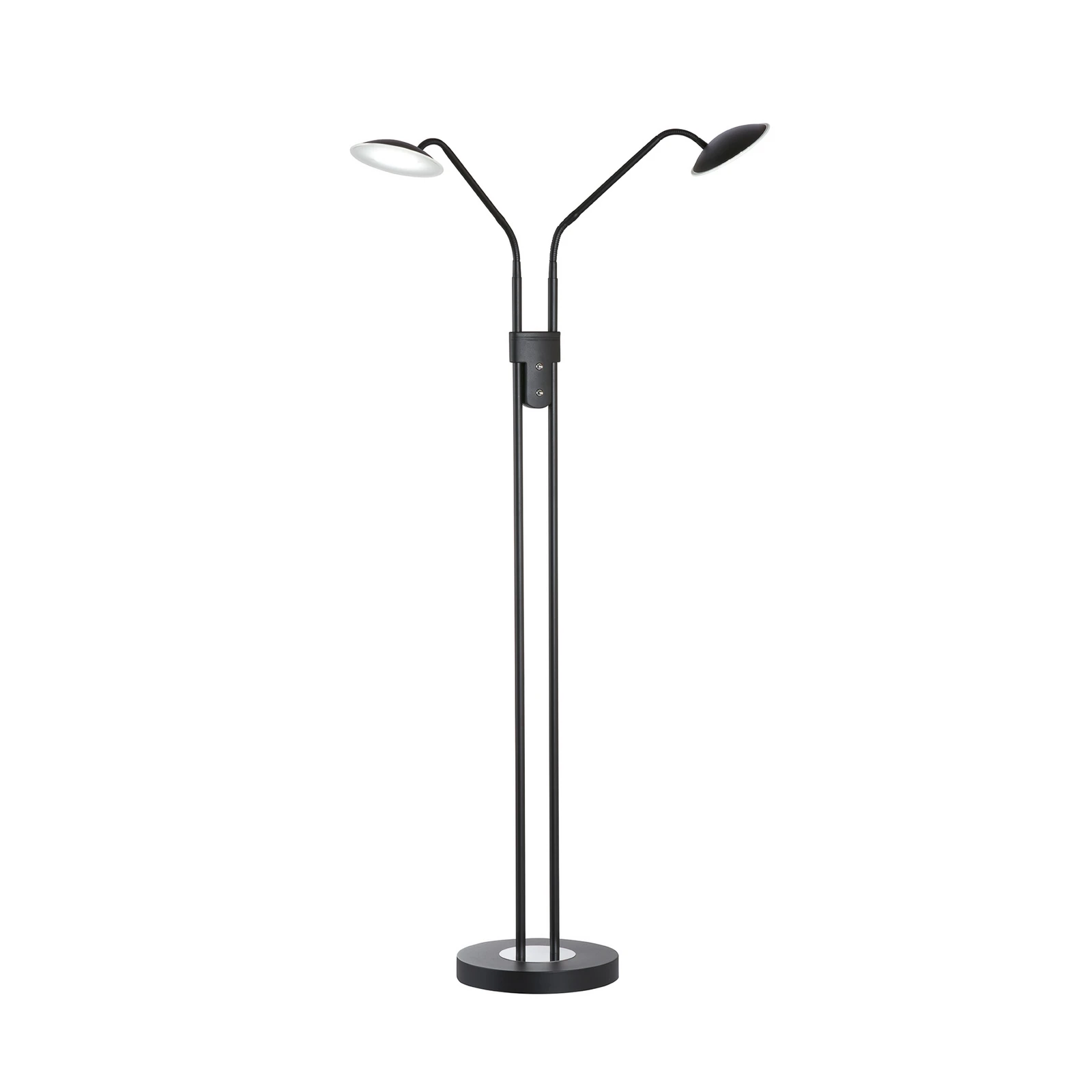 LED-lattiavalo Tallri musta korkeus 135 cm 2-lamppuinen CCT Touchdim
