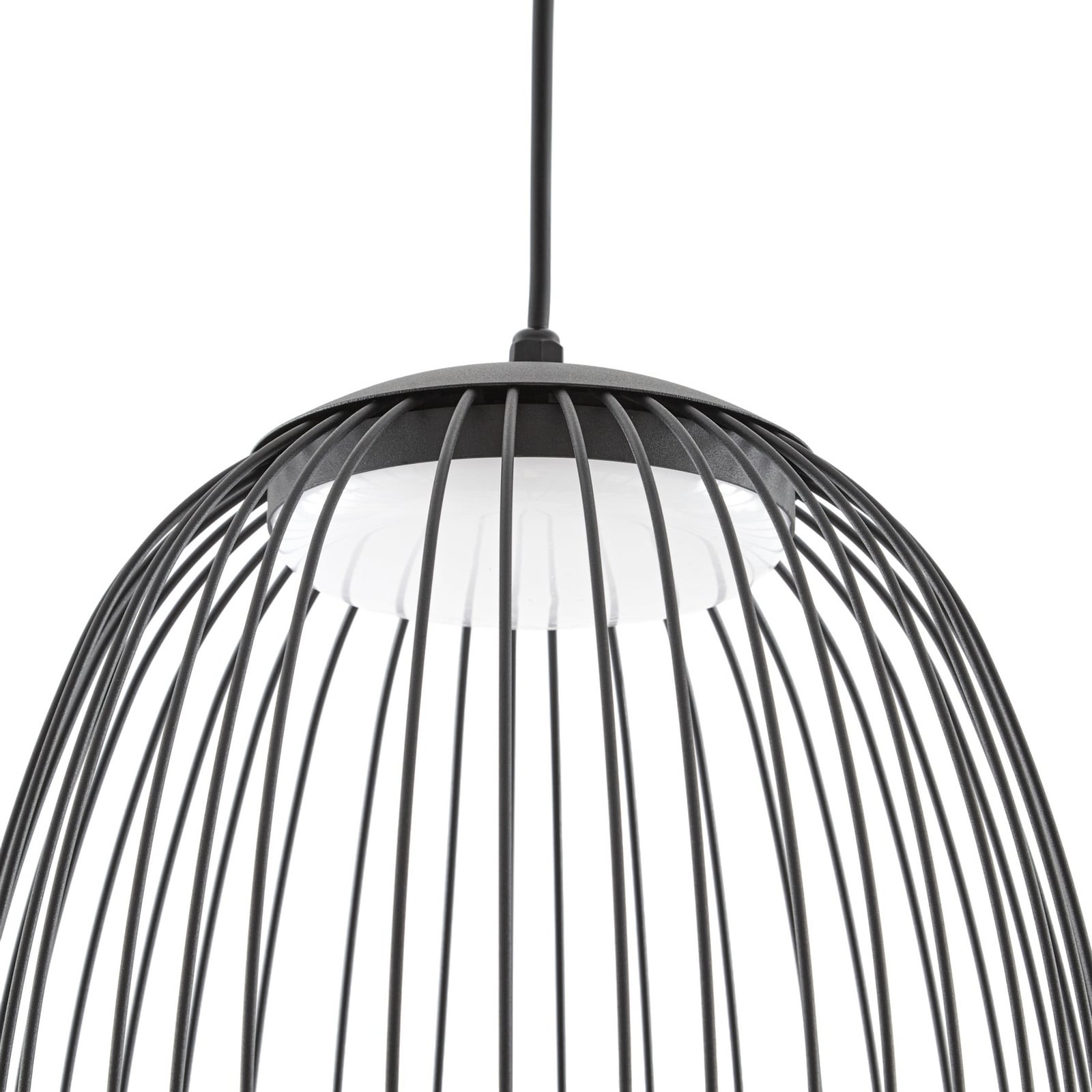 Richi vanjska viseća LED svjetiljka, Ø 40 cm, crna, prigušiva, IP44, metal -