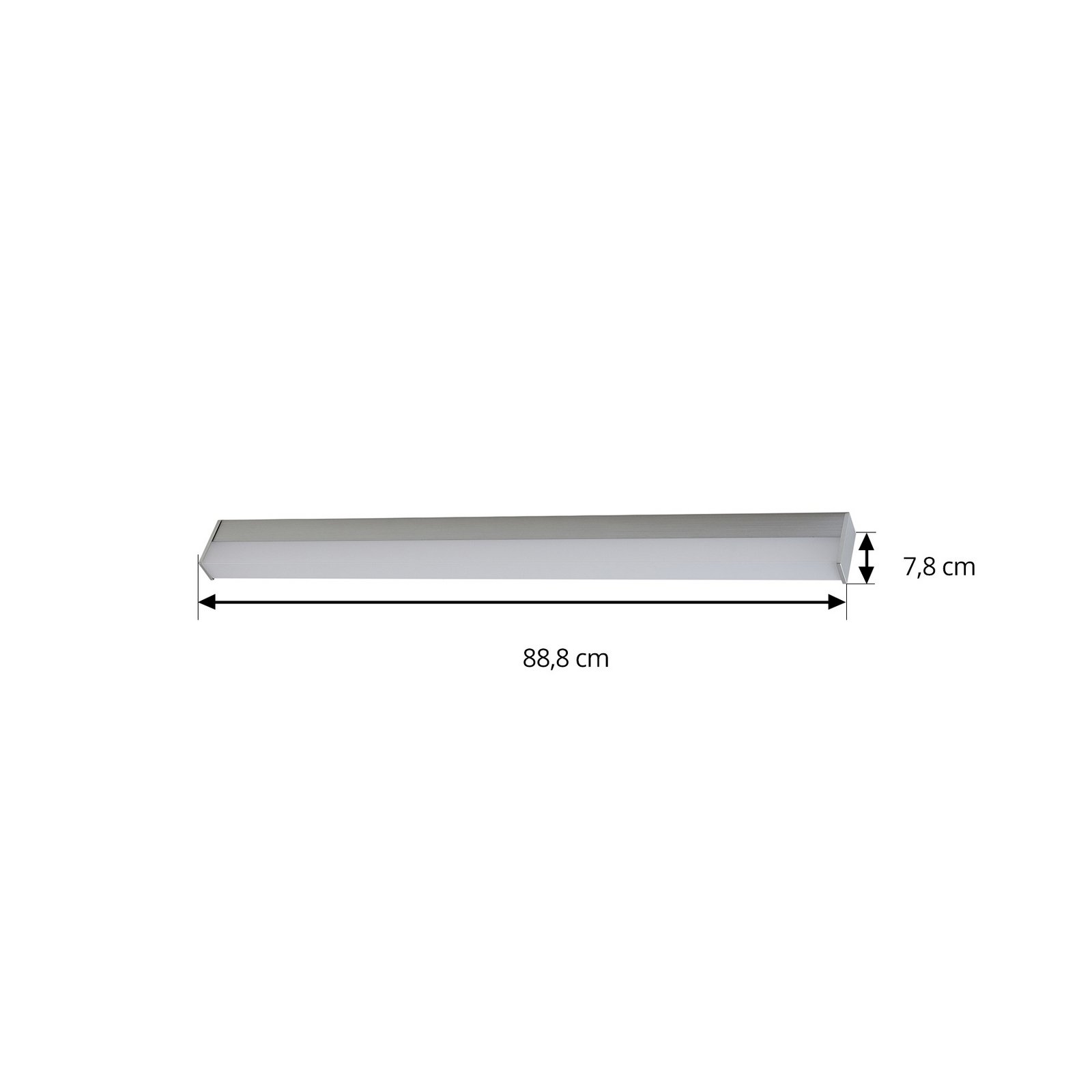 LED bathroom mirror light Philippa, angular, 88cm, aluminium