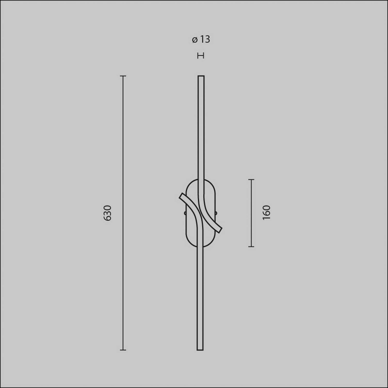 LED-Wandlampe RENAISSANCE, messing/schwarz, Höhe 63 cm 2flg. günstig online kaufen