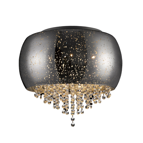 Lucande Elinara Kristall-Deckenlampe, 40 cm chrom