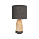 Lampada da tavolo Baltik nera/legno chiaro, altezza 33 cm - COREP SAS