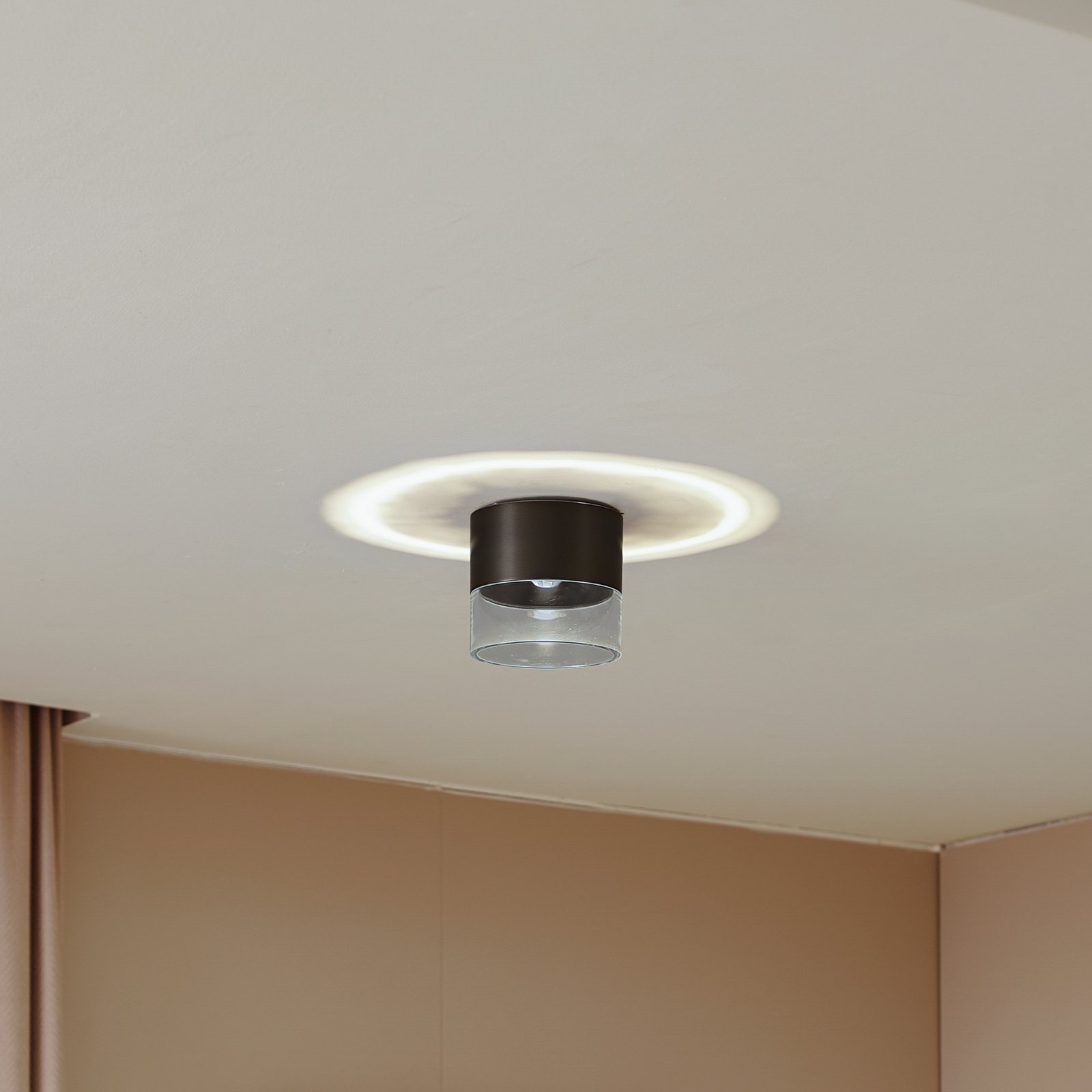 Lindby LED ceiling light Dalila, black, Ø 10 cm, aluminium