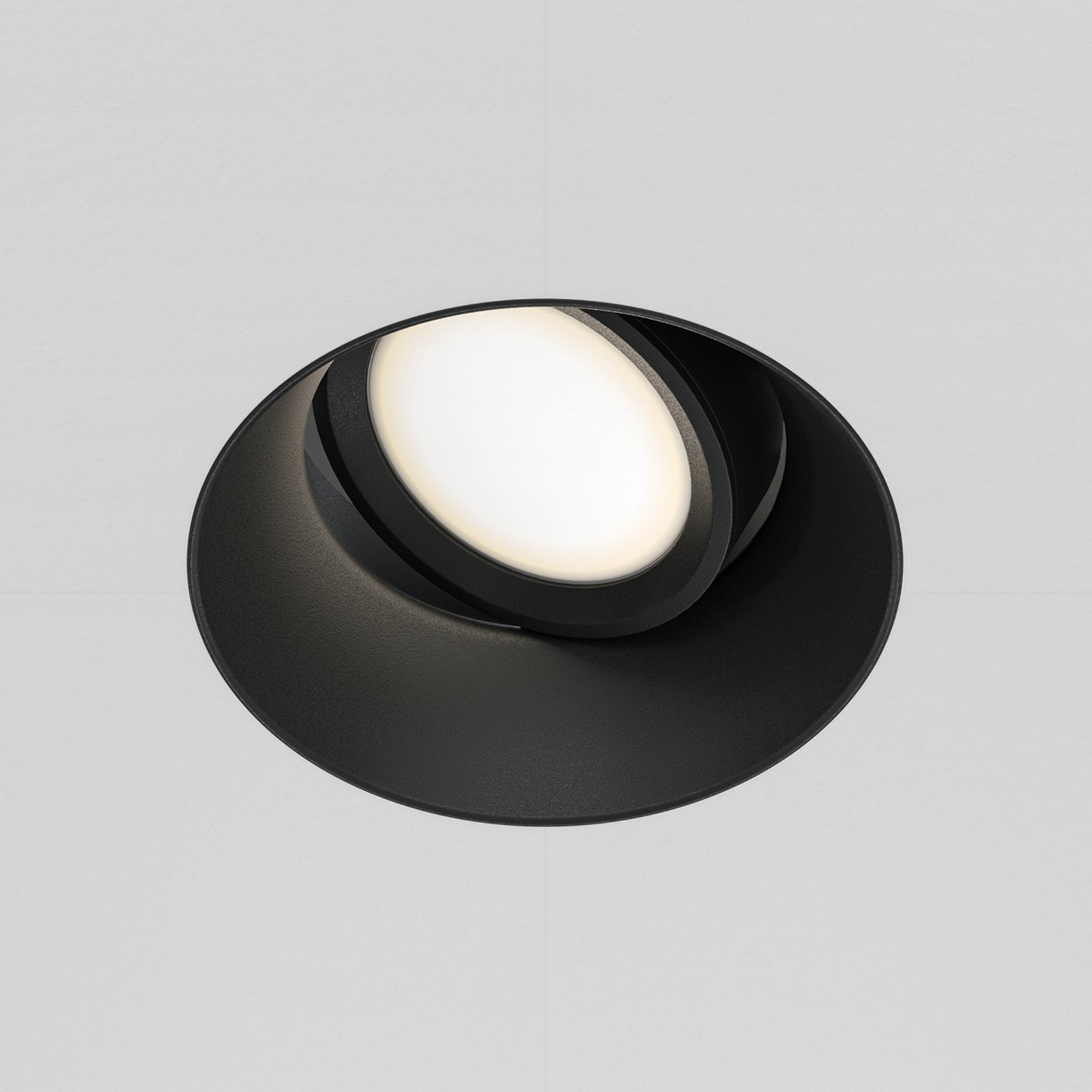 Maytoni Dot recessed light, round, black