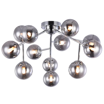 Taklampa Dallas med 12 glaskulor, krom