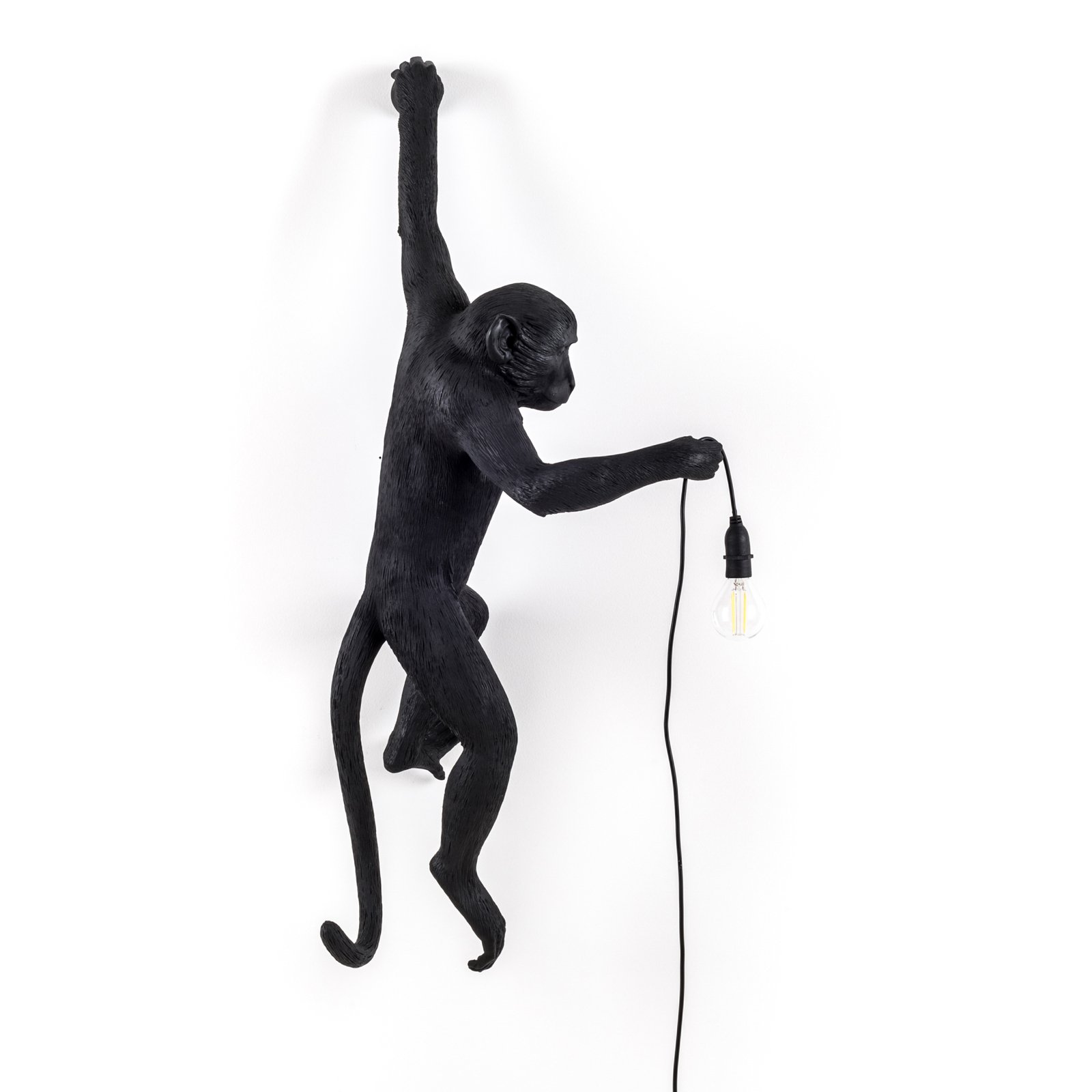 Monkey Hanging Buiten Wandlamp Left Zwart - Seletti