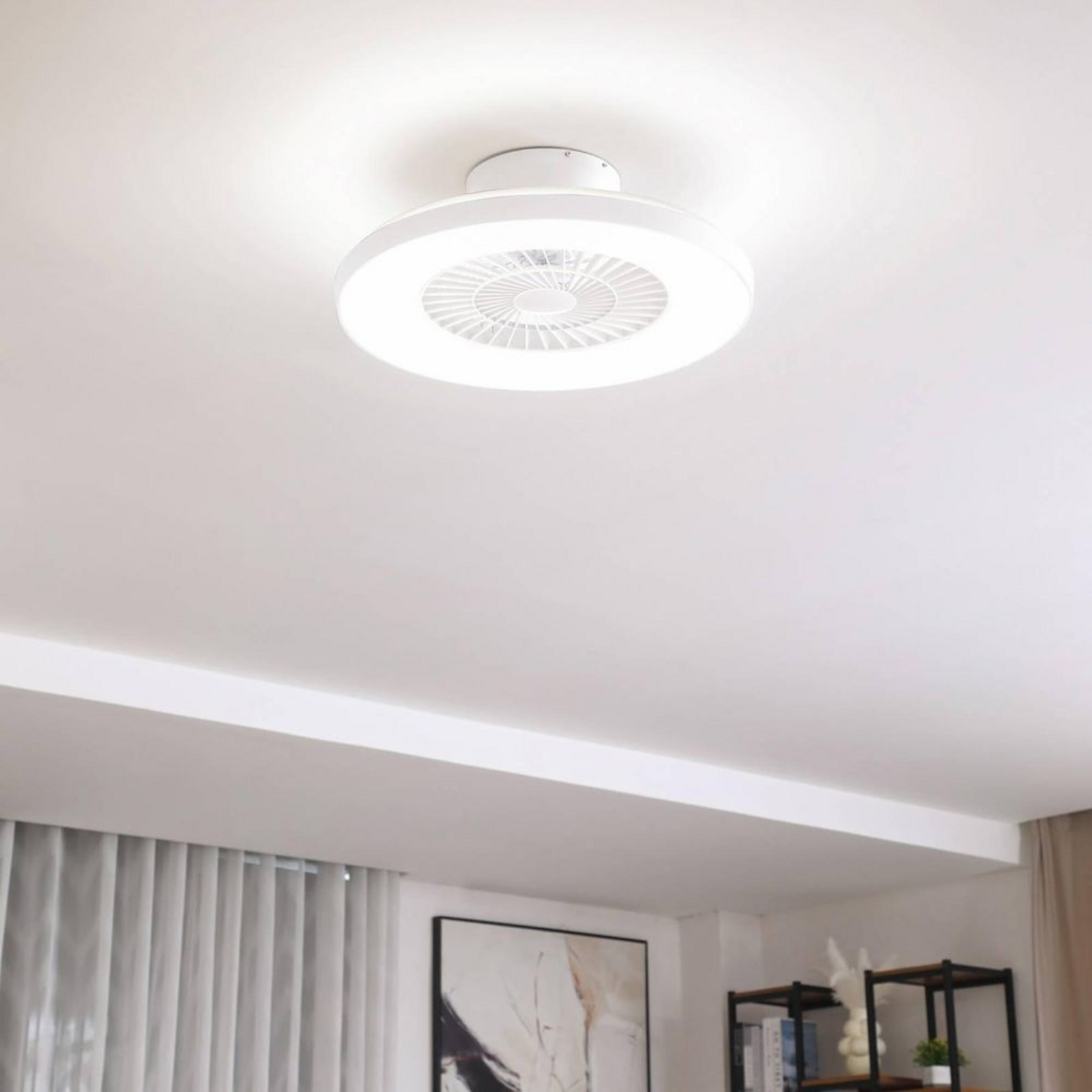 Paavo LED Smart Stropní ventilátor Bílá - Lindby