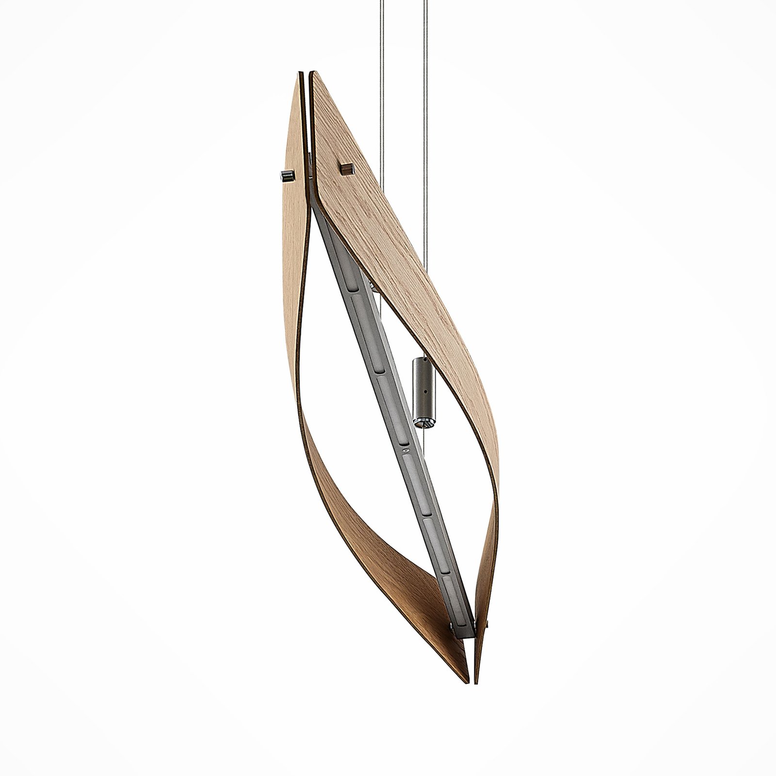 Lindby LED-Hängeleuchte Beazina, Eiche, Metall, 118cm