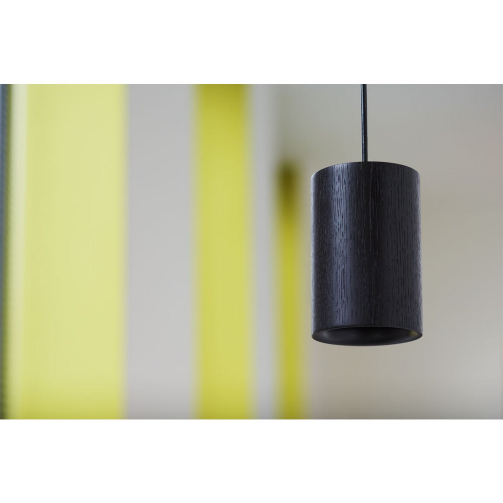 Solid Lustră Pendul Cylinder Black Stained Oak - Terence Woodgate