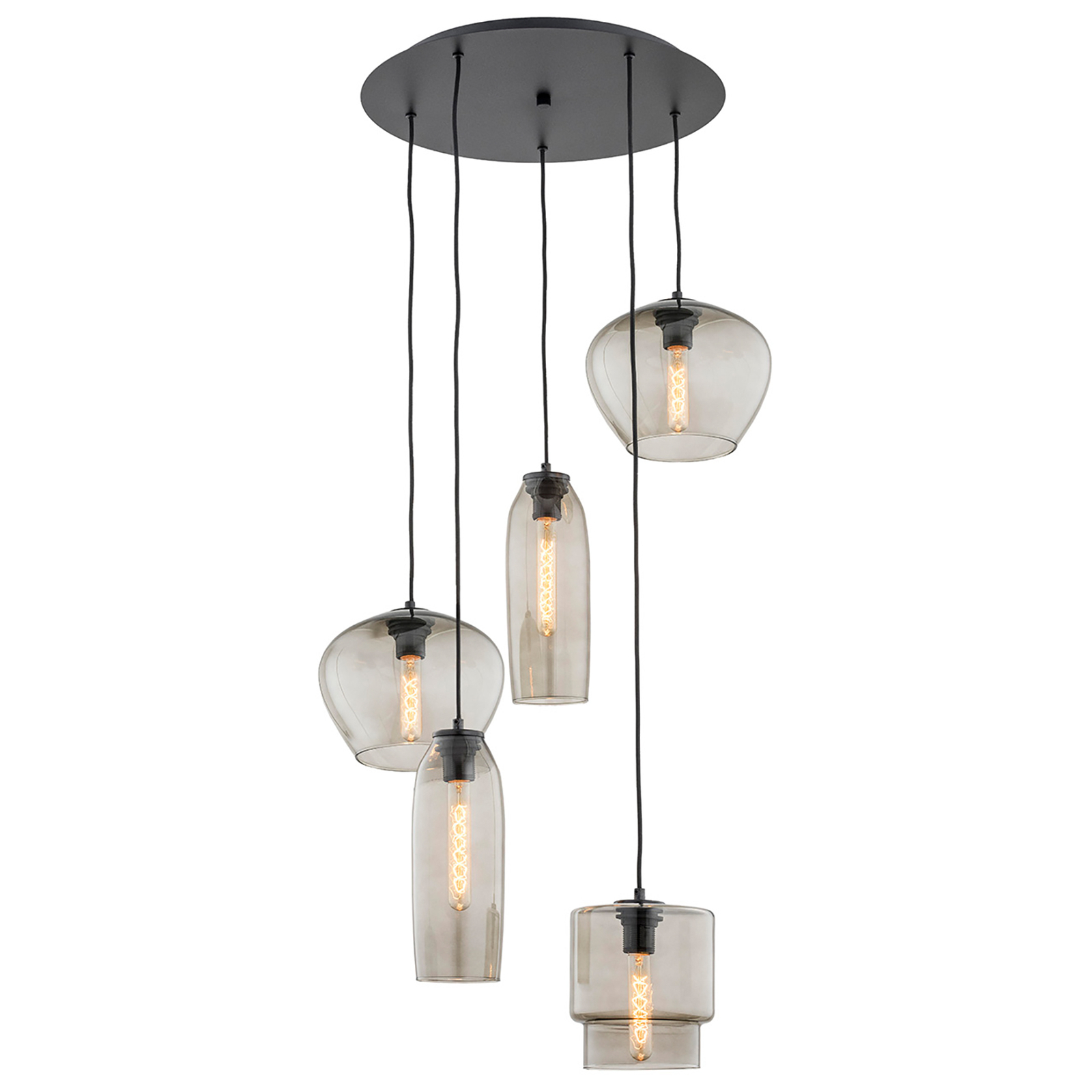 Hanglamp Svala kappen variabel 5-lamps. rondel