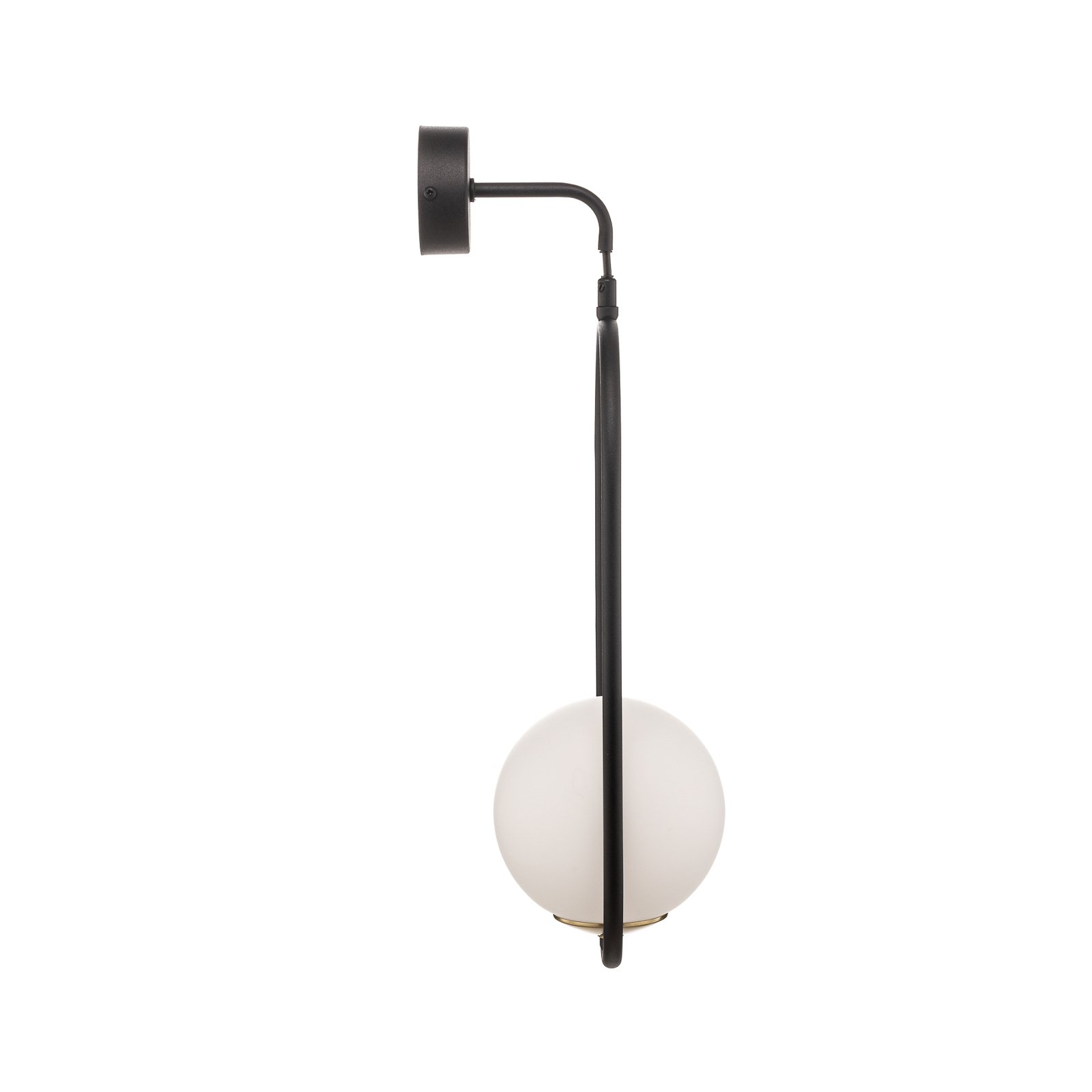 Wandlamp Samba, opaalglas/zwart 1-lamp