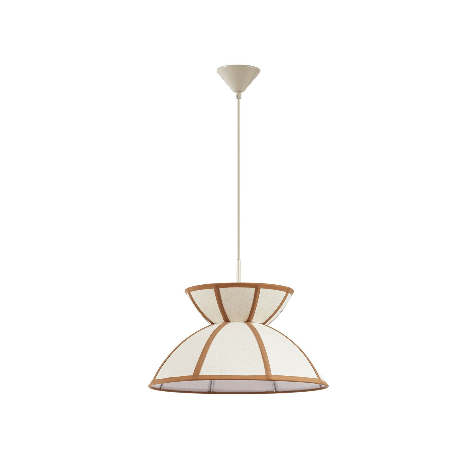 Lampada a sospensione Clarence, Ø 40 cm, beige, lino - Lucande
