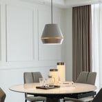 Lucande Mynoria LED pendant light, grey, aluminium, Ø 35 cm