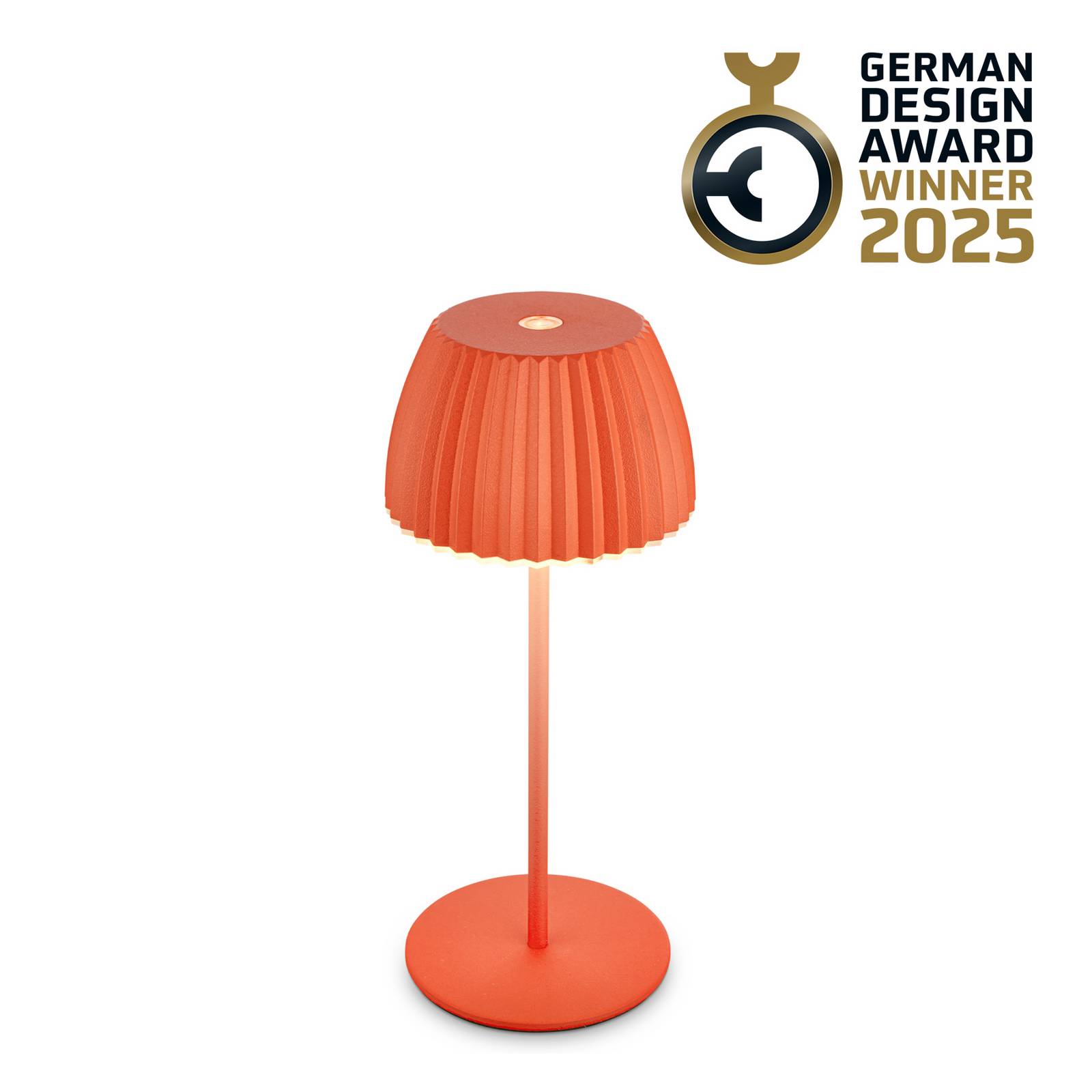 LED-Akku-Tischlampe Brilo unplugged Riffle, 20 cm, orange