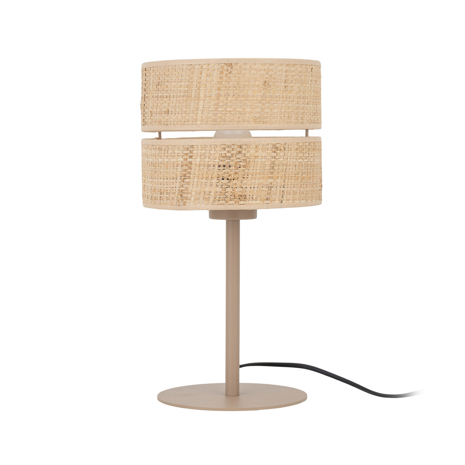 Tafellamp Calma, beige, raffia, hoogte 38 cm, E27