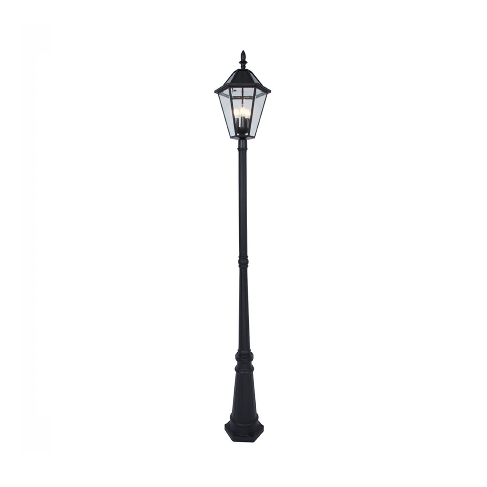 LED buitenlamp op zonne-energie LONDON, zwart, hoogte 227 cm, IP44