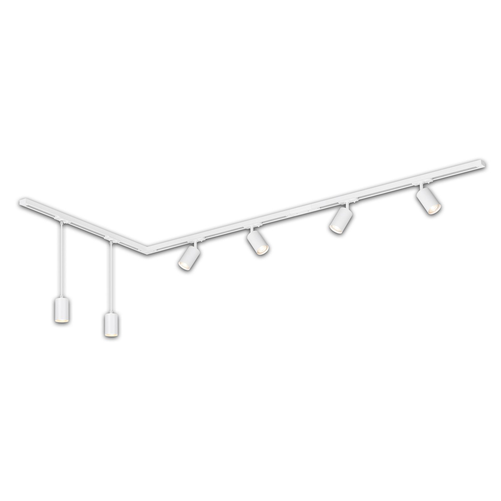 Système de lampes sur rail HT, blanc, à 4 plus 2 lampes, longueur 2,25m