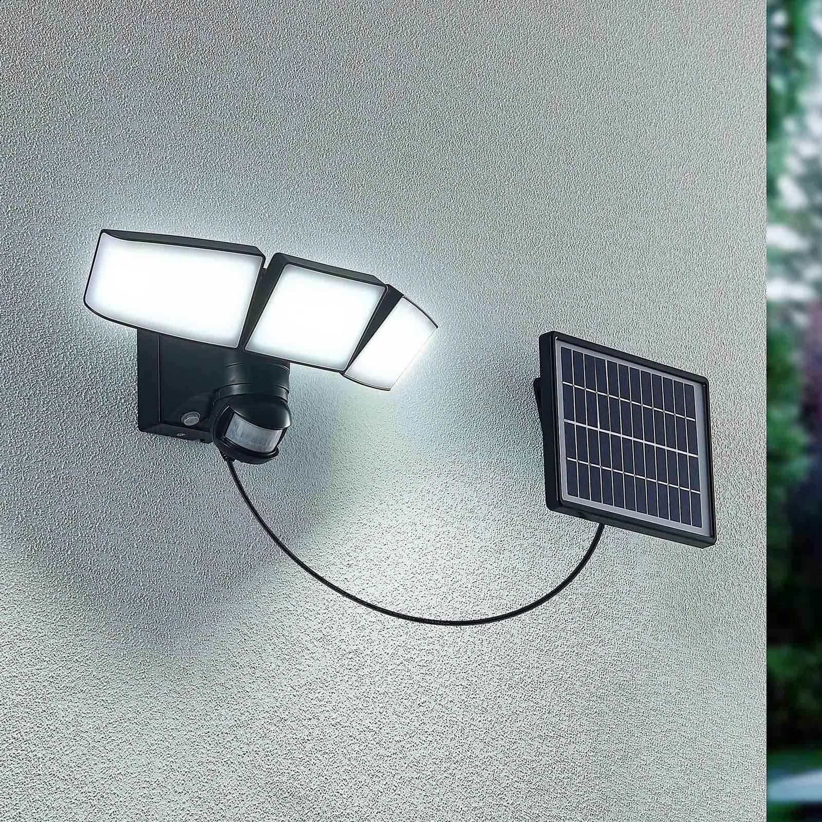 Prios Kalvito LED-solcellsväggspot sensor 3 lampor
