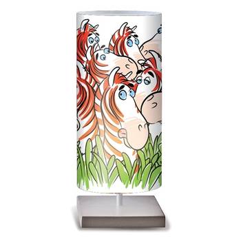 Färgglad bordslampa Zebre för badrummet