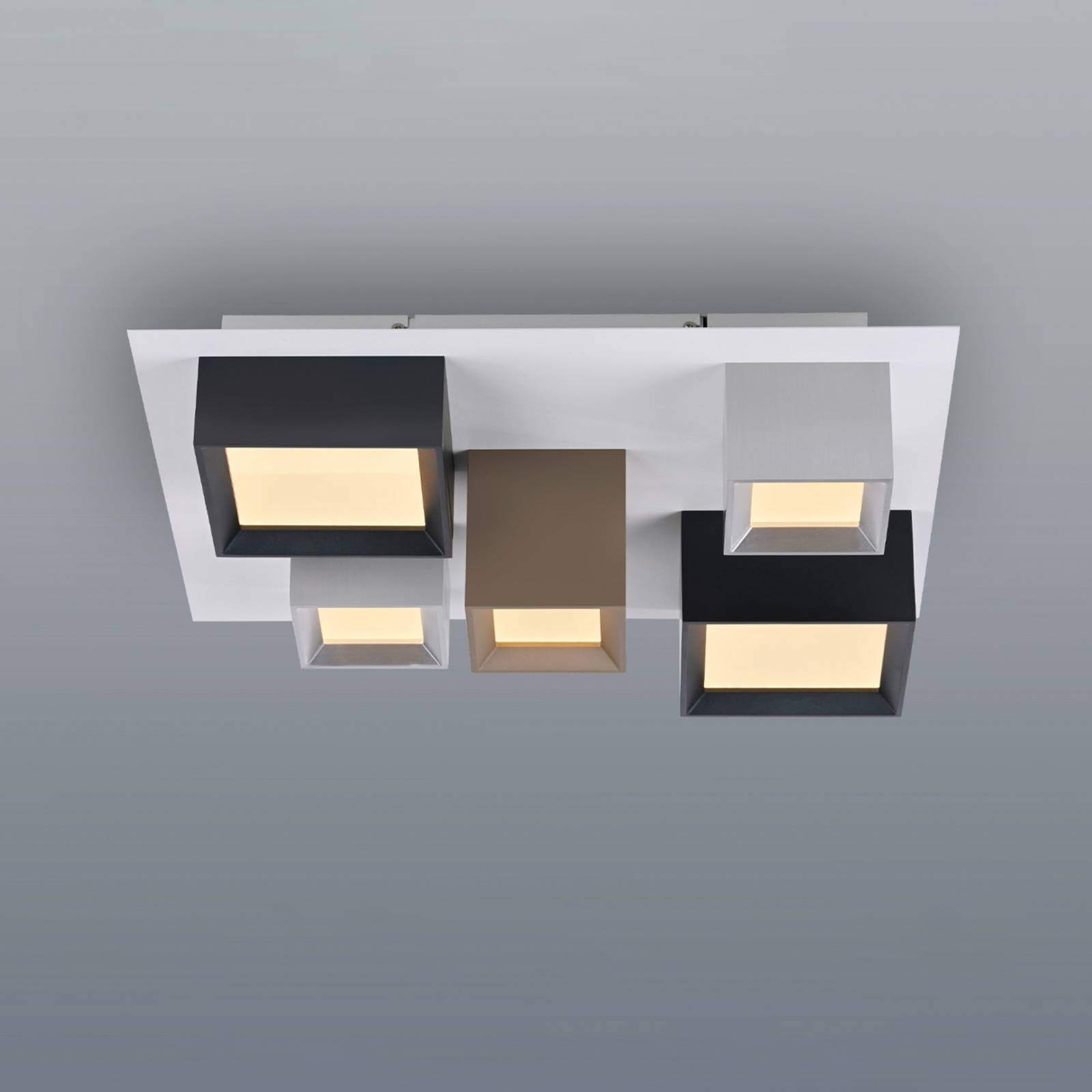 LED-loftlampe PURE Manhattan, flerfarvet, 5 lyskilder, CCT