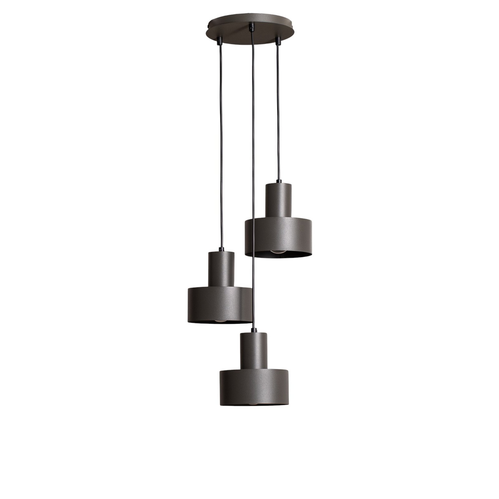 Rif 3 pendant light, olive green, round, 3-bulb, Ø 33 cm