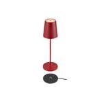 SLV LED-laddningsbar lampa Vinolina Two, röd, aluminium, Ø 11 cm, IP65, CCT