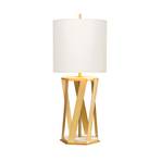 Apollo fabric table lamp brass/white