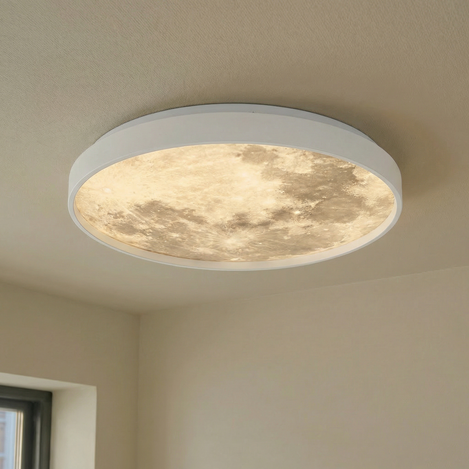 Lindby LED φωτιστικό οροφής Lune, πλαστικό, μέταλλο, 38 cm