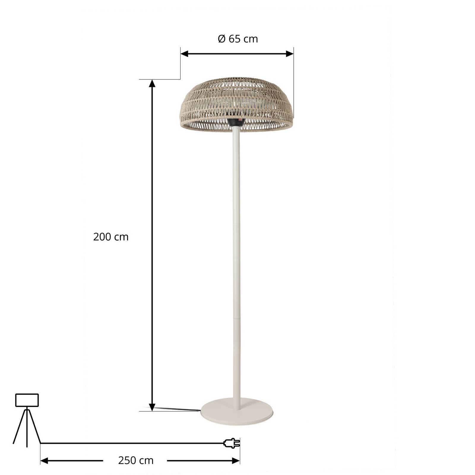 Promiennik grzewczy Lucande Calenza, beżowy, 200 cm, 3 poziomy
