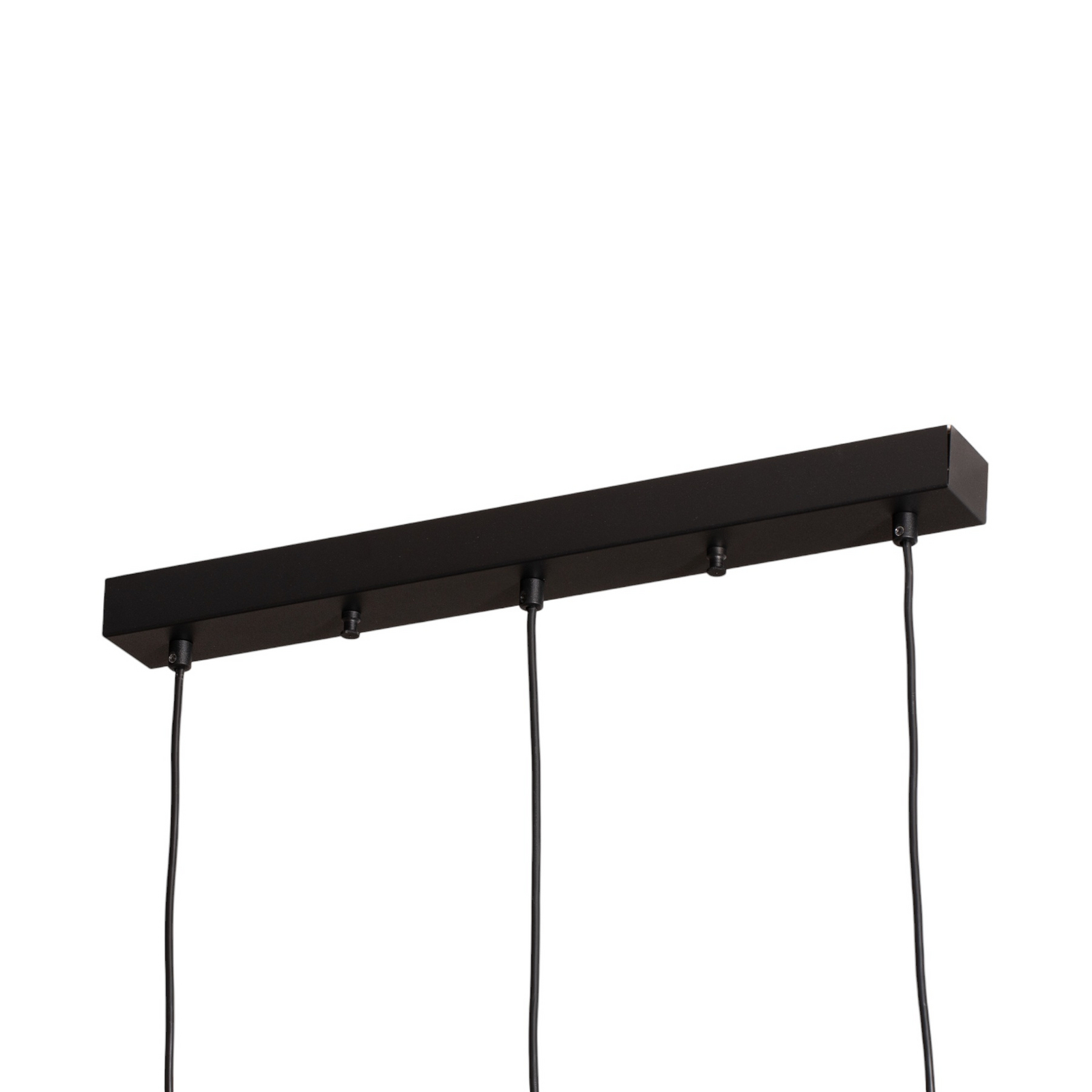 Berceste N-1410 pendant light, black metal, 3-bulb, linear