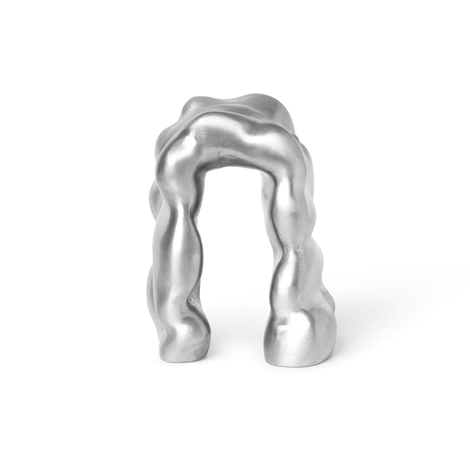 ferm LIVING Rzeźba Morf, szczotkowana, wysokość 18,5 cm, aluminium