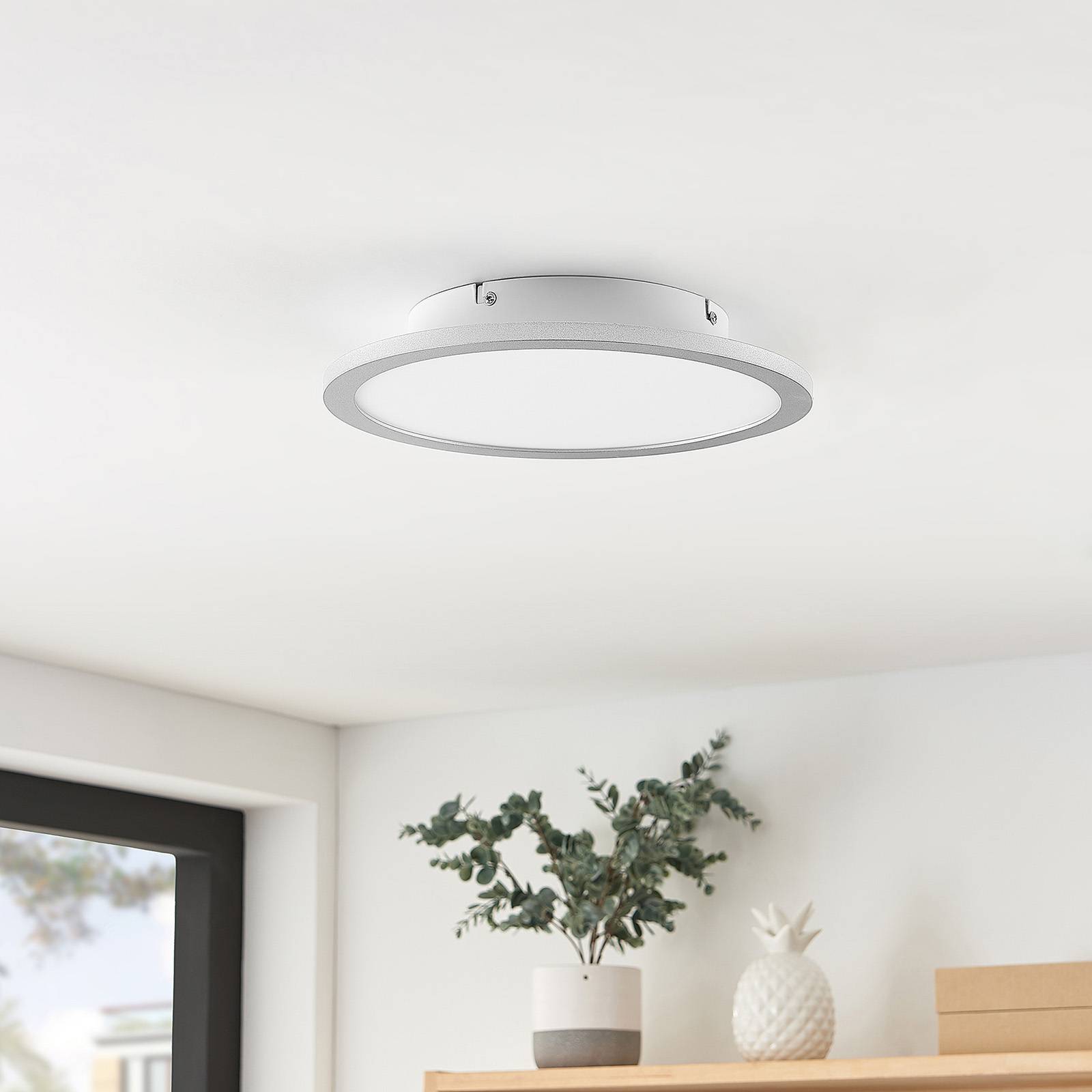 Lampa sufitowa LED Narima, 4000 K, Ø 30 cm, srebrny