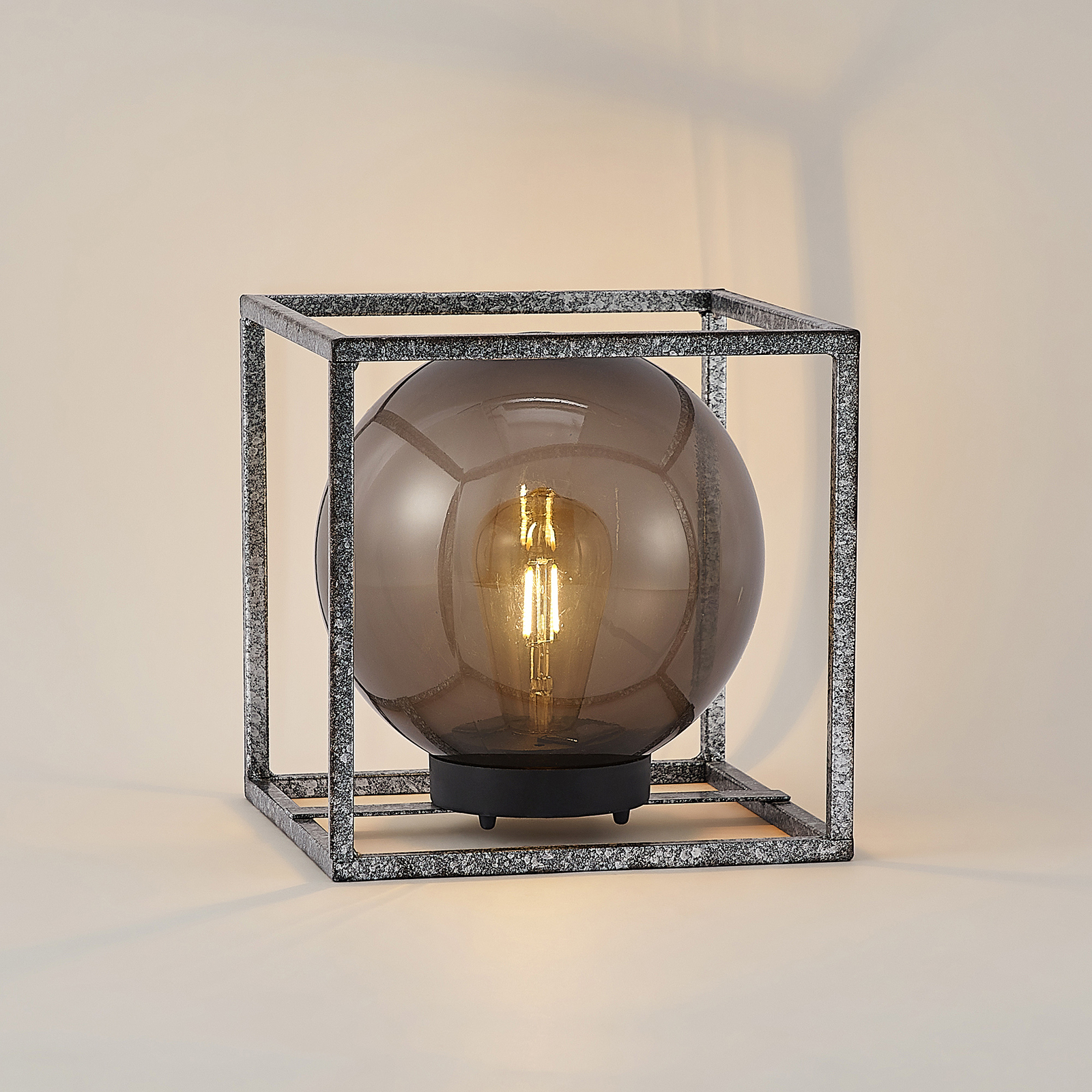 Lindby Purdie LED-solcellslampa, bur, kula