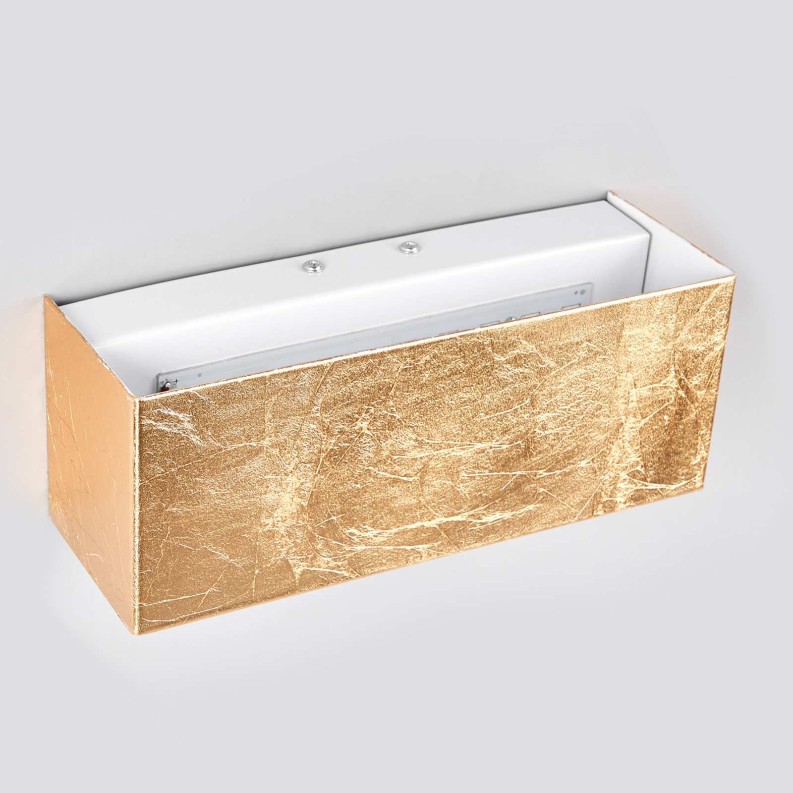 Gold-coloured LED wall lamp Quentin, 23 cm