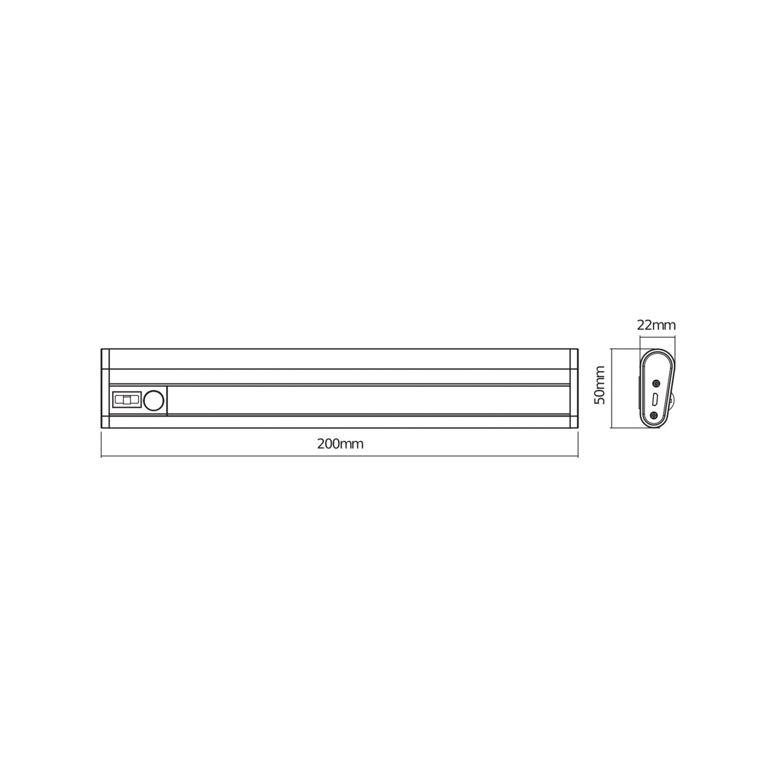 OSRAM LED-Akku-Unterbaulampe LINEAR MOBILE, 20 cm Sensor USB