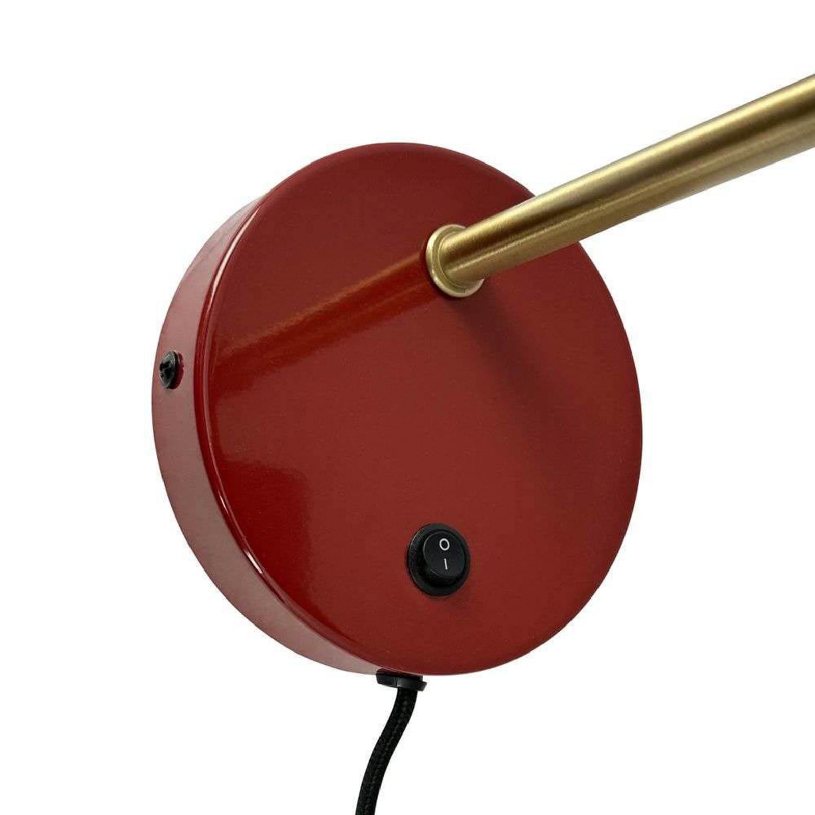 Dyberg Larsen vegglampe Ocean, mørkerød, utstikk 30 cm