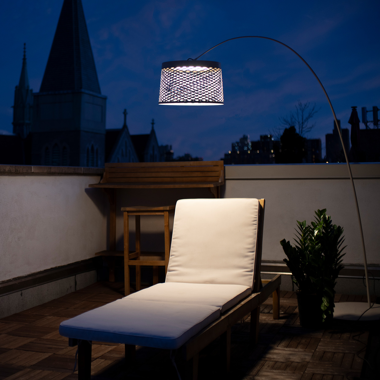 Foscarini Twiggy Grid LED oblouková lampa, béžová