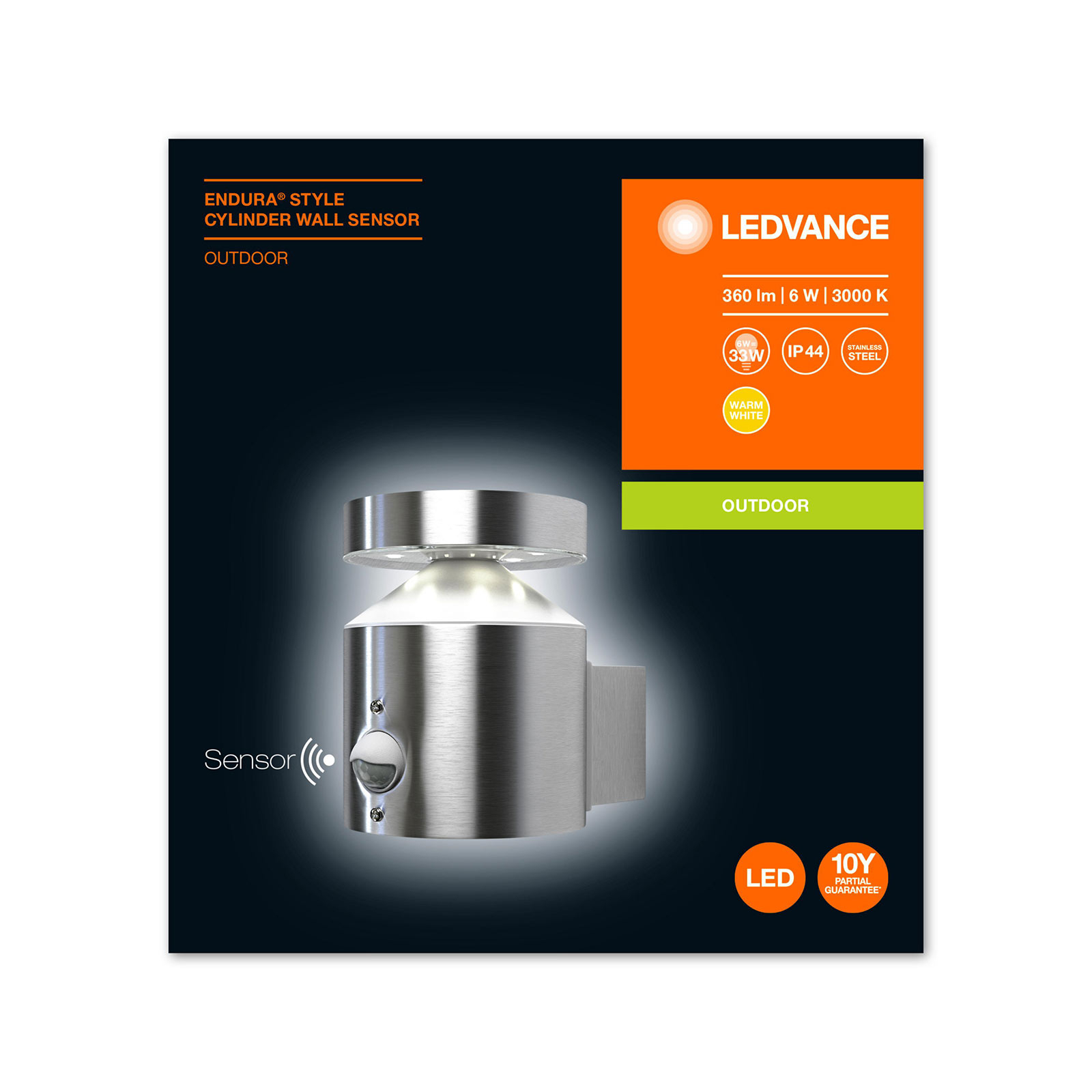 LEDVANCE Endura Style Cylinder sensor vegglampe