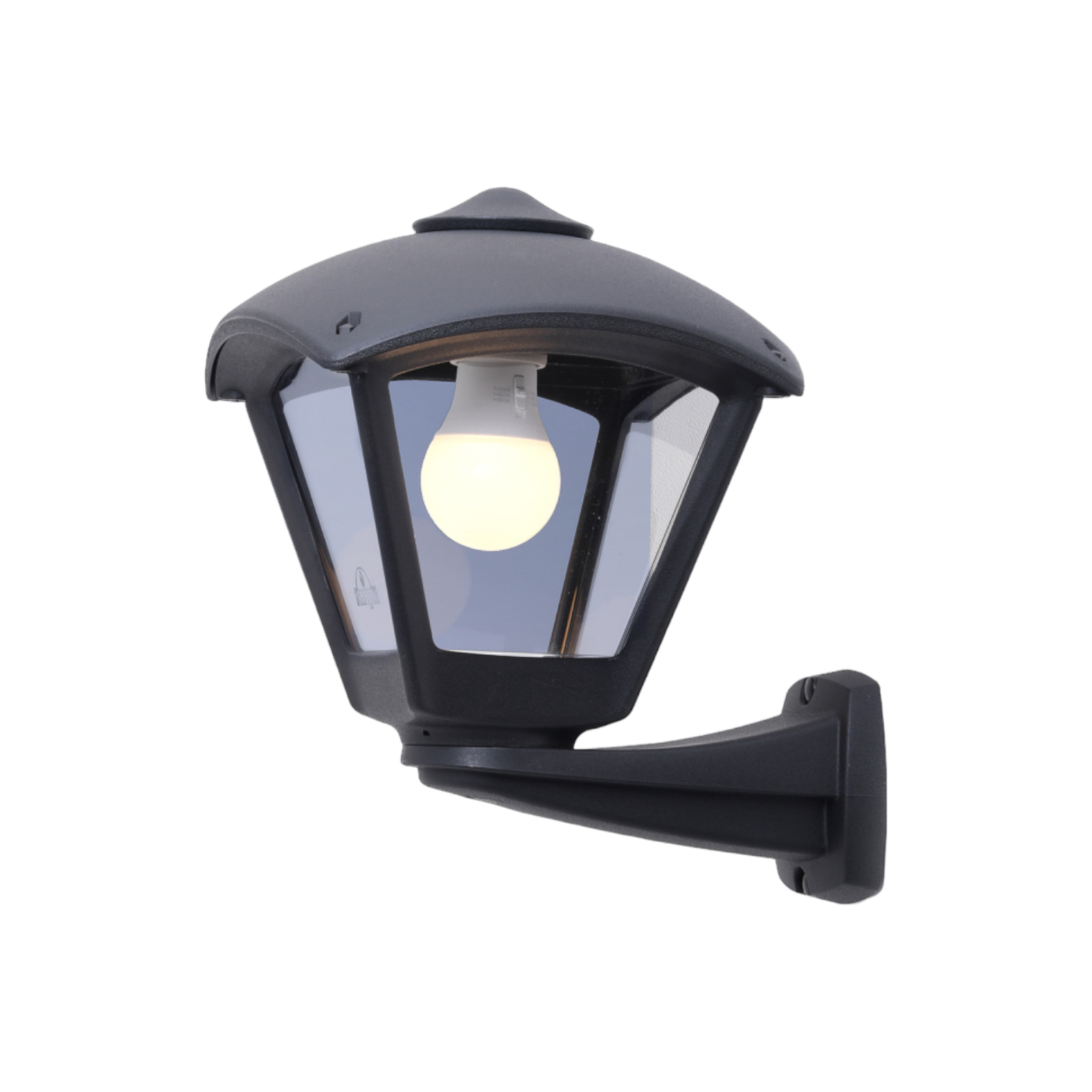 Vanjska zidna svjetiljka Nardo/Dario crna, prozirni poklopac E27 CCT