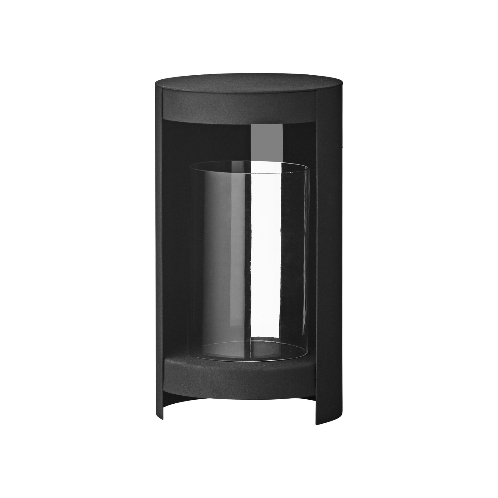 AYTM lantern Ora, black, height 28.2 cm, glass, aluminium