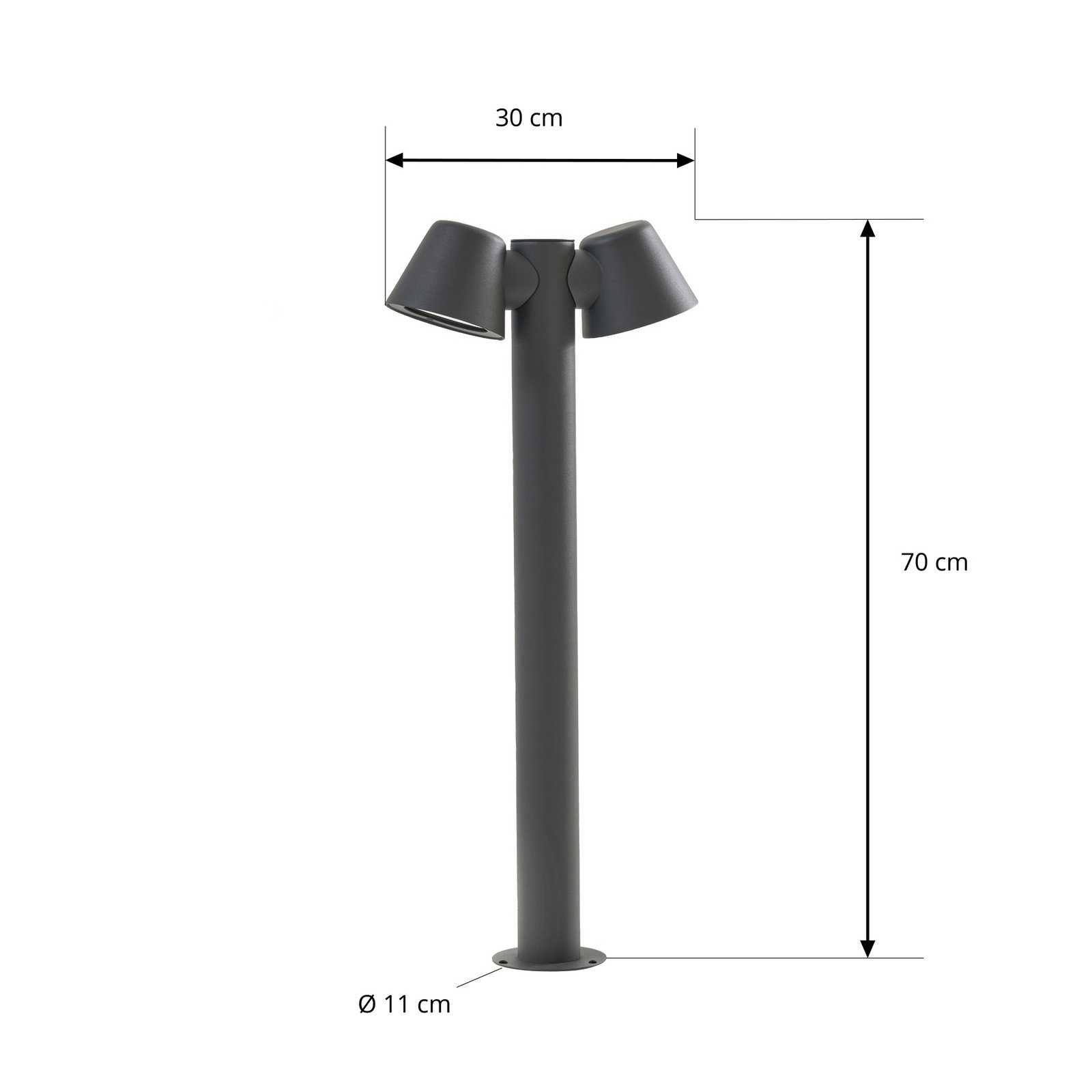 Lindby veilampe Ileyna, 2 lyskilder, antrasitt, 100 cm
