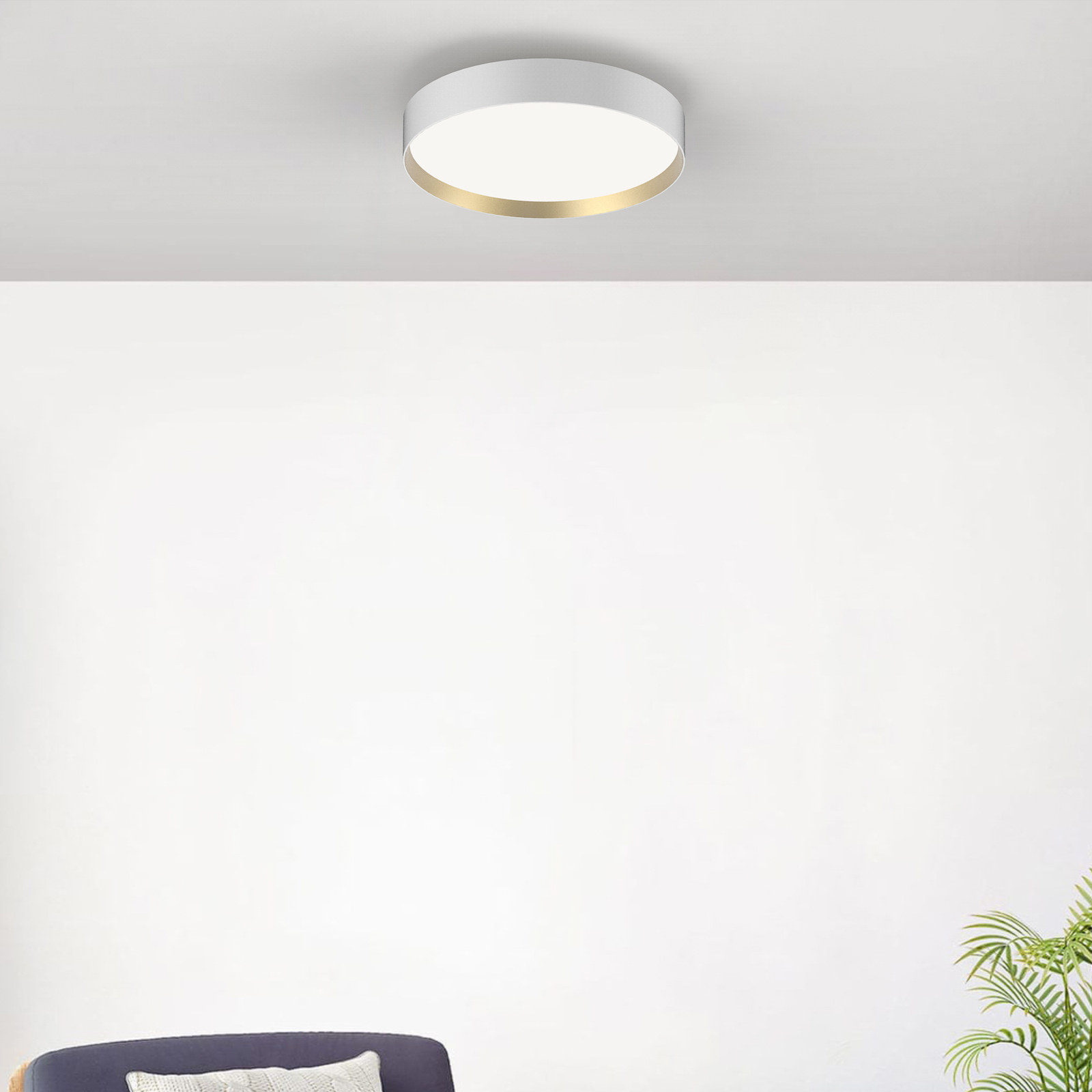 LOOM DESIGN Lucia LED-loftslampe Ø60cm hvid/guld